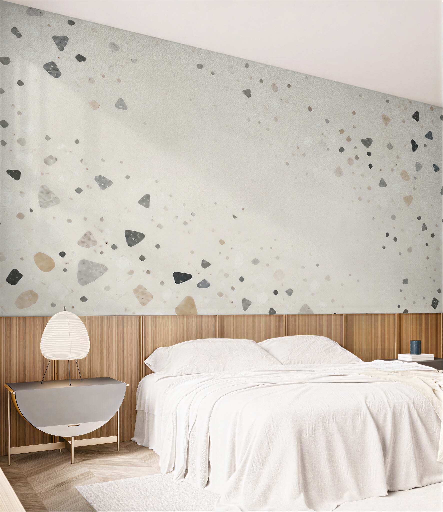 Fototapeta terrazzo jasne beżowo szare w minimalistycznym stylu