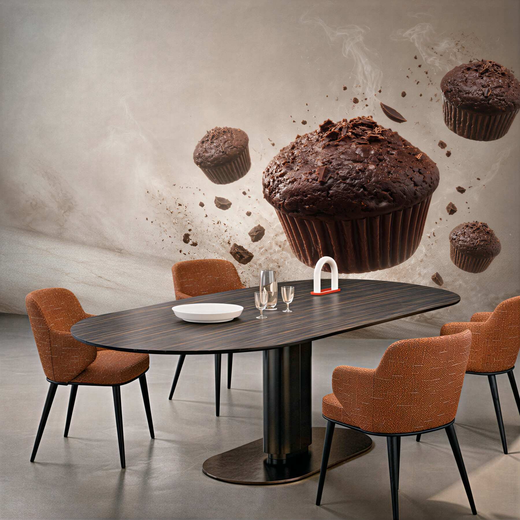 Fototapeta czekoladowe muffiny dynamiczne do kuchni lub kawiarni