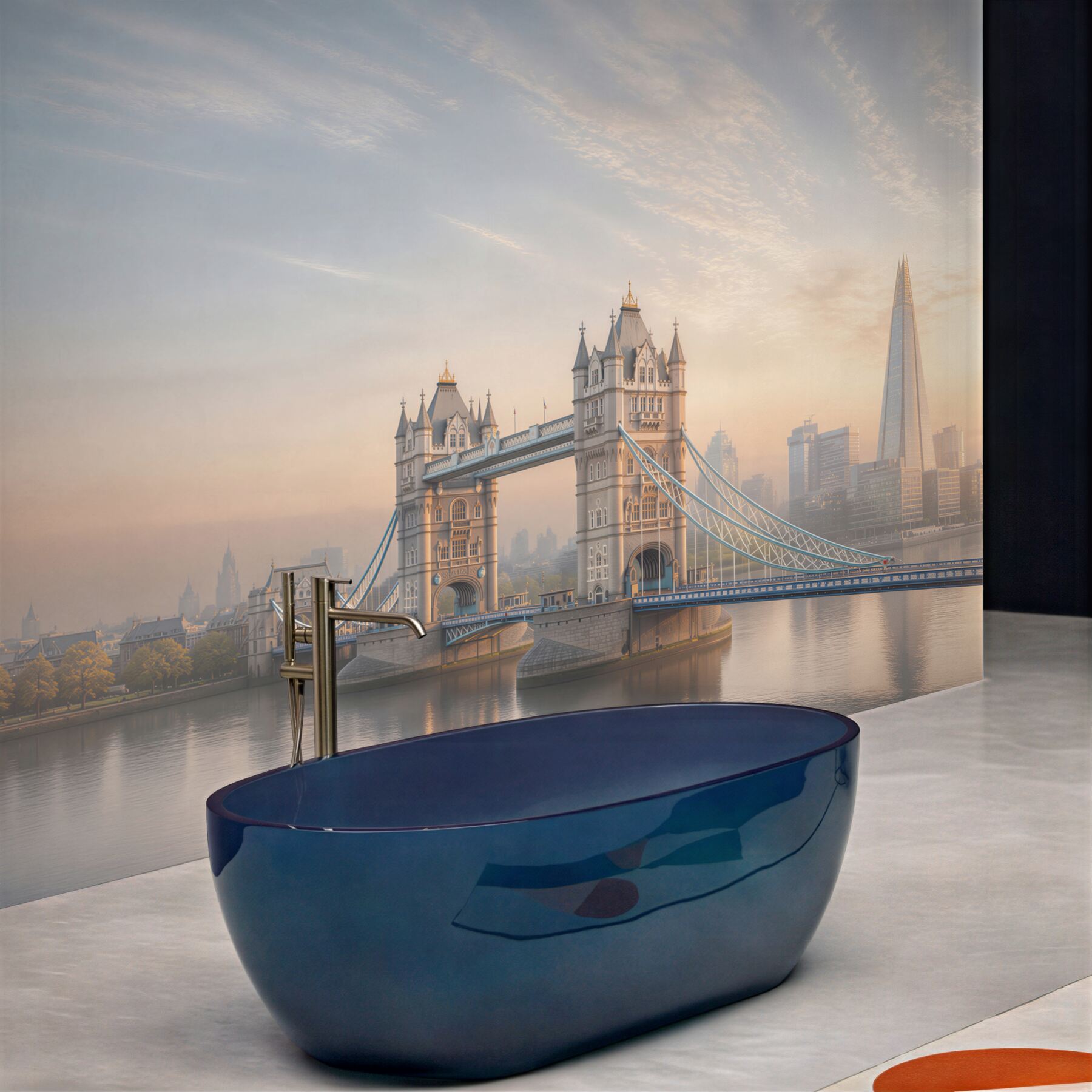 Fototapeta Tower Bridge w Londynie o wschodzie słońca panoramiczna miejska