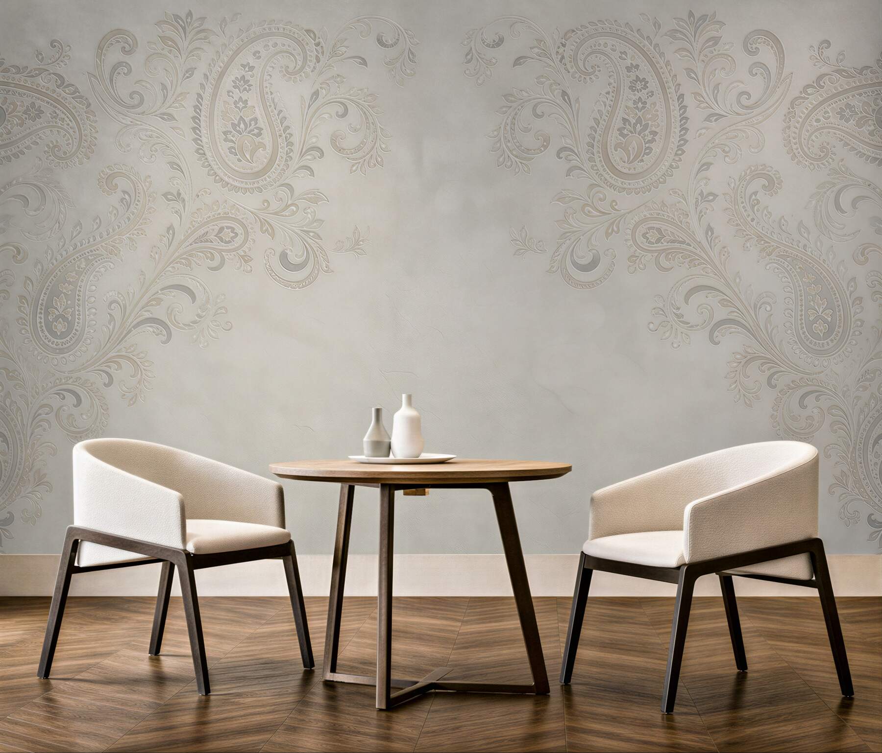 Fototapeta ornament paisley beżowy elegancki wzór klasyczny