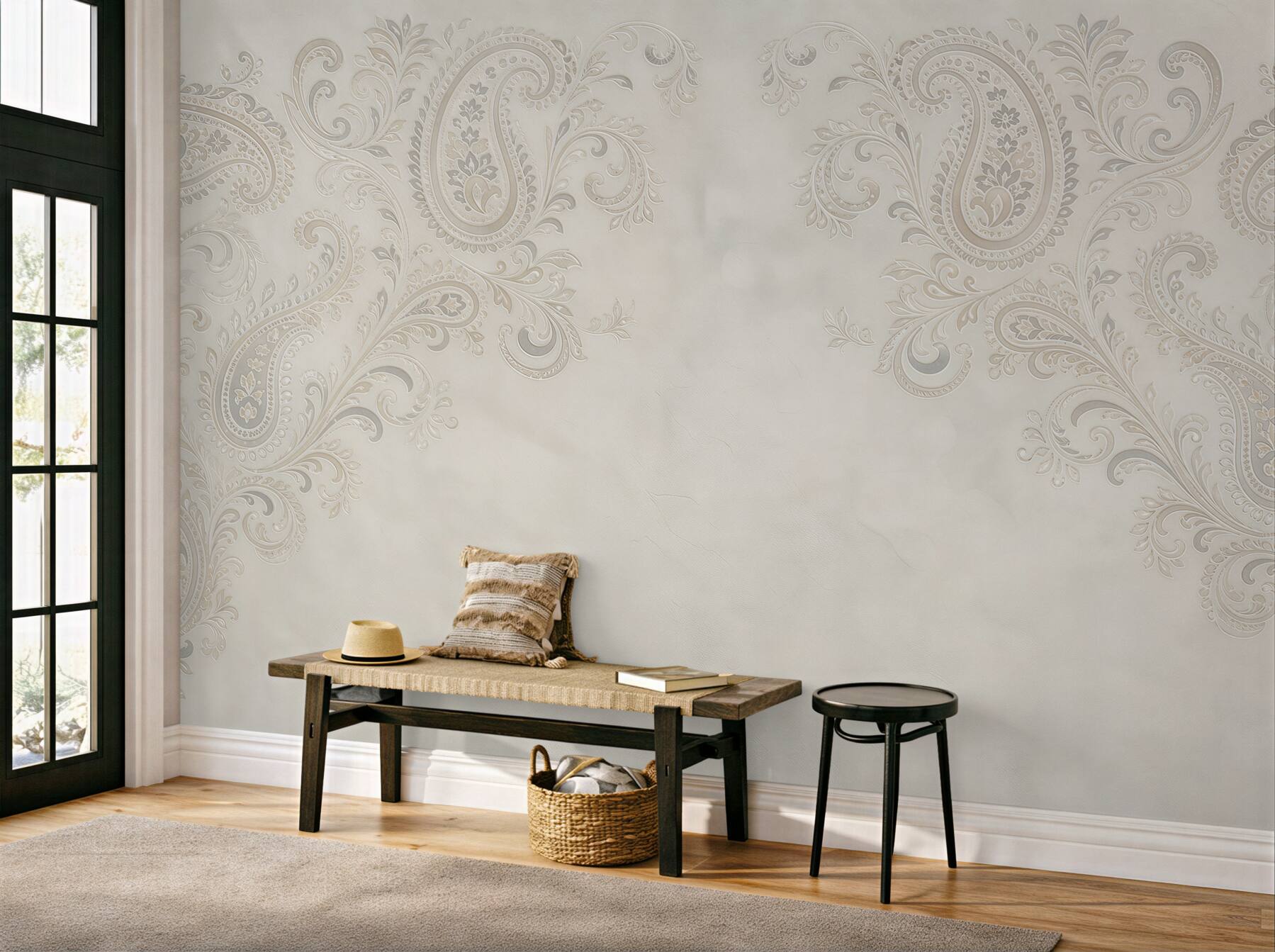 Fototapeta ornament paisley beżowy elegancki wzór klasyczny