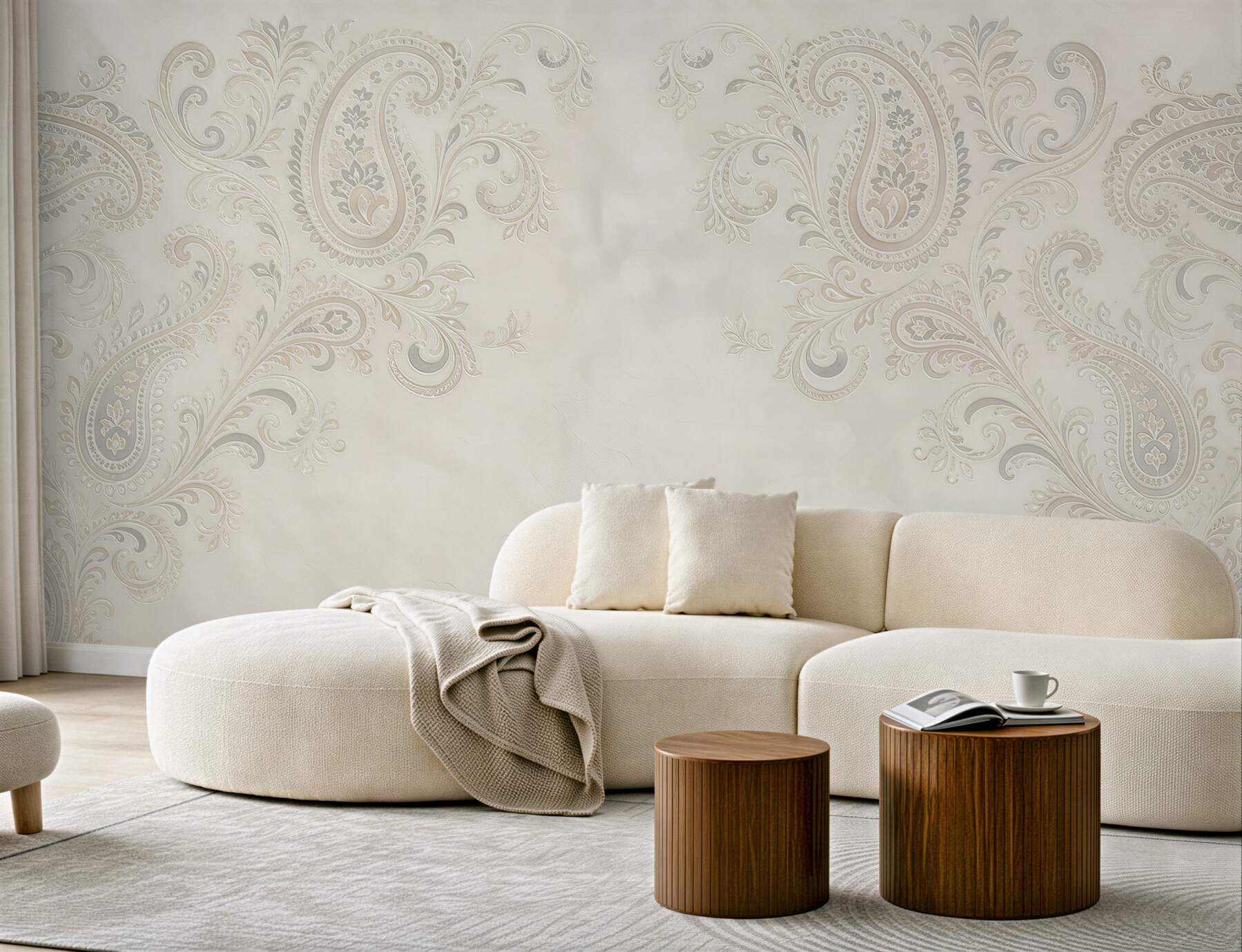Fototapeta ornament paisley beżowy elegancki wzór klasyczny