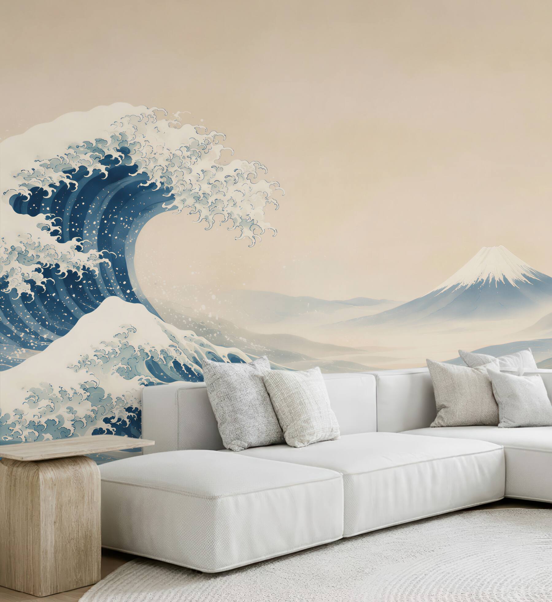 Fototapeta wielka fala i góra Fuji w stylu japońskim