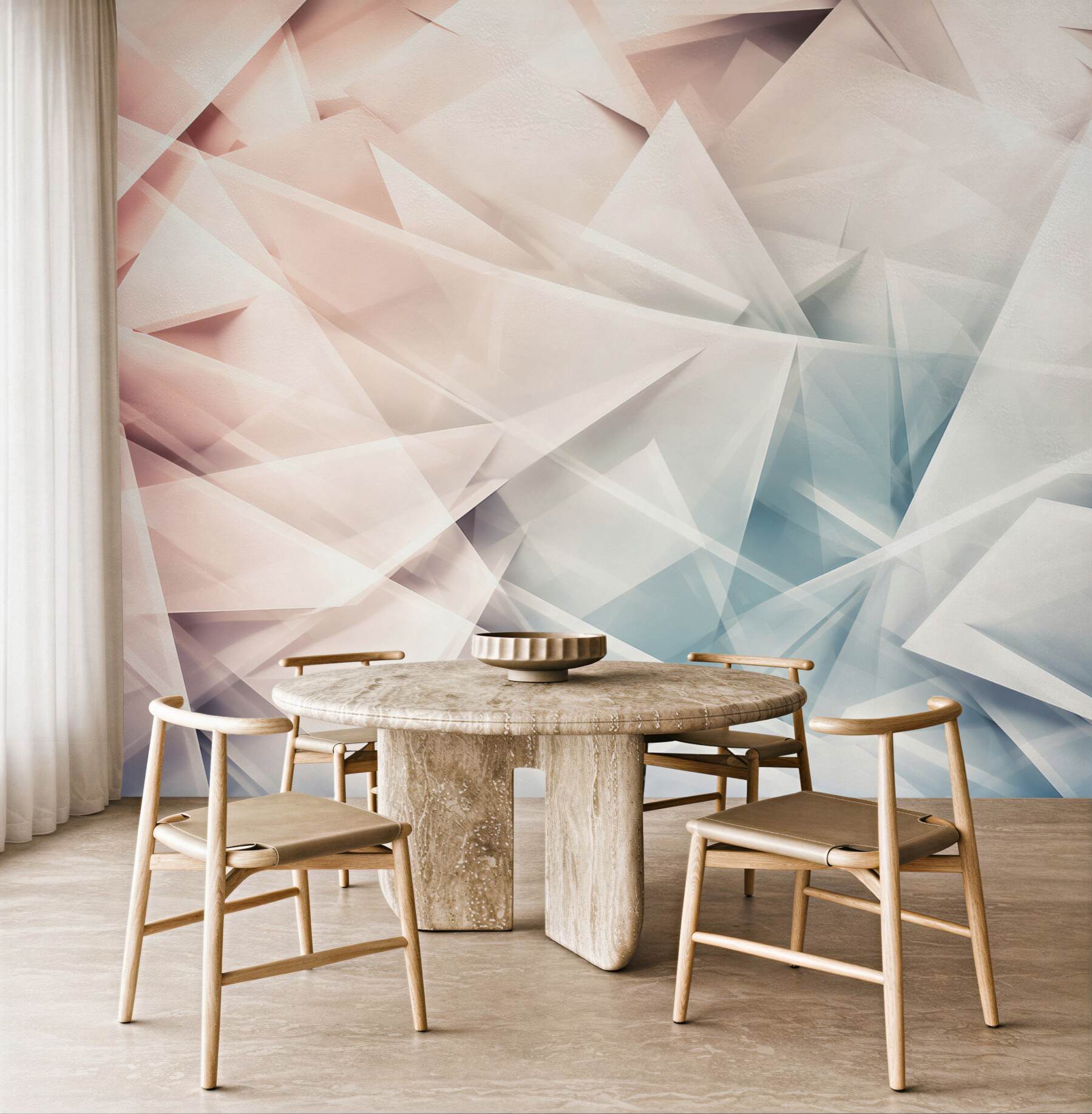 Fototapeta abstrakcyjne geometryczne kryształy pastelowe do nowoczesnego wnętrza