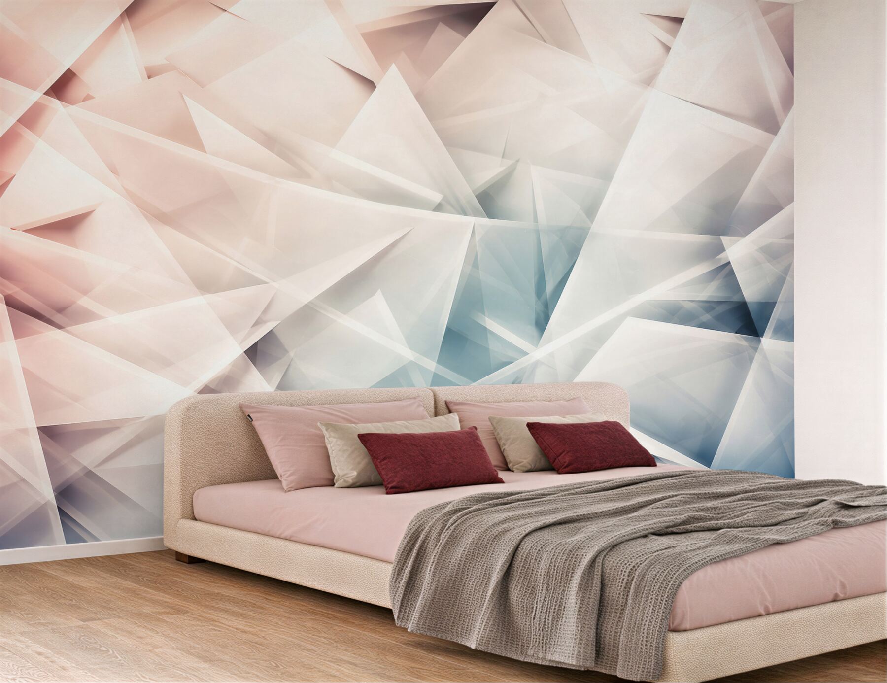 Fototapeta abstrakcyjne geometryczne kryształy pastelowe do nowoczesnego wnętrza