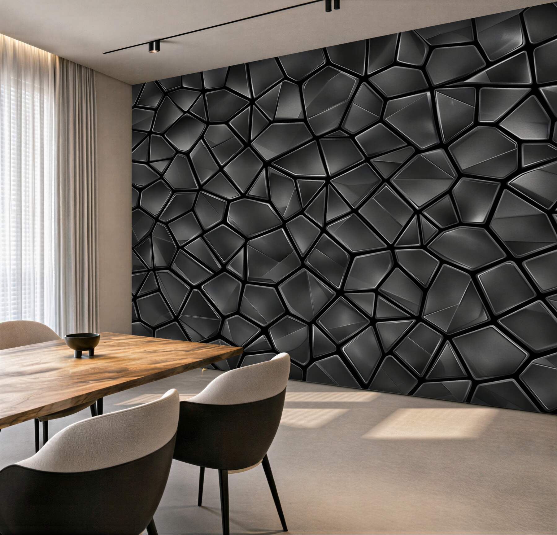 Fototapeta czarna mozaika 3D geometryczna nowoczesna