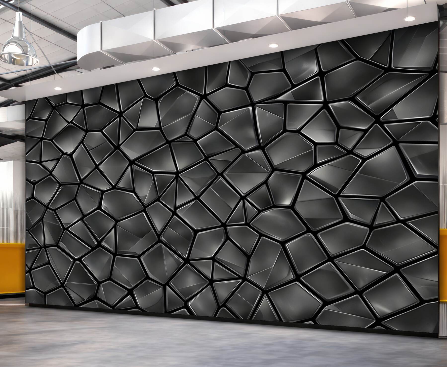 Fototapeta czarna mozaika 3D geometryczna nowoczesna
