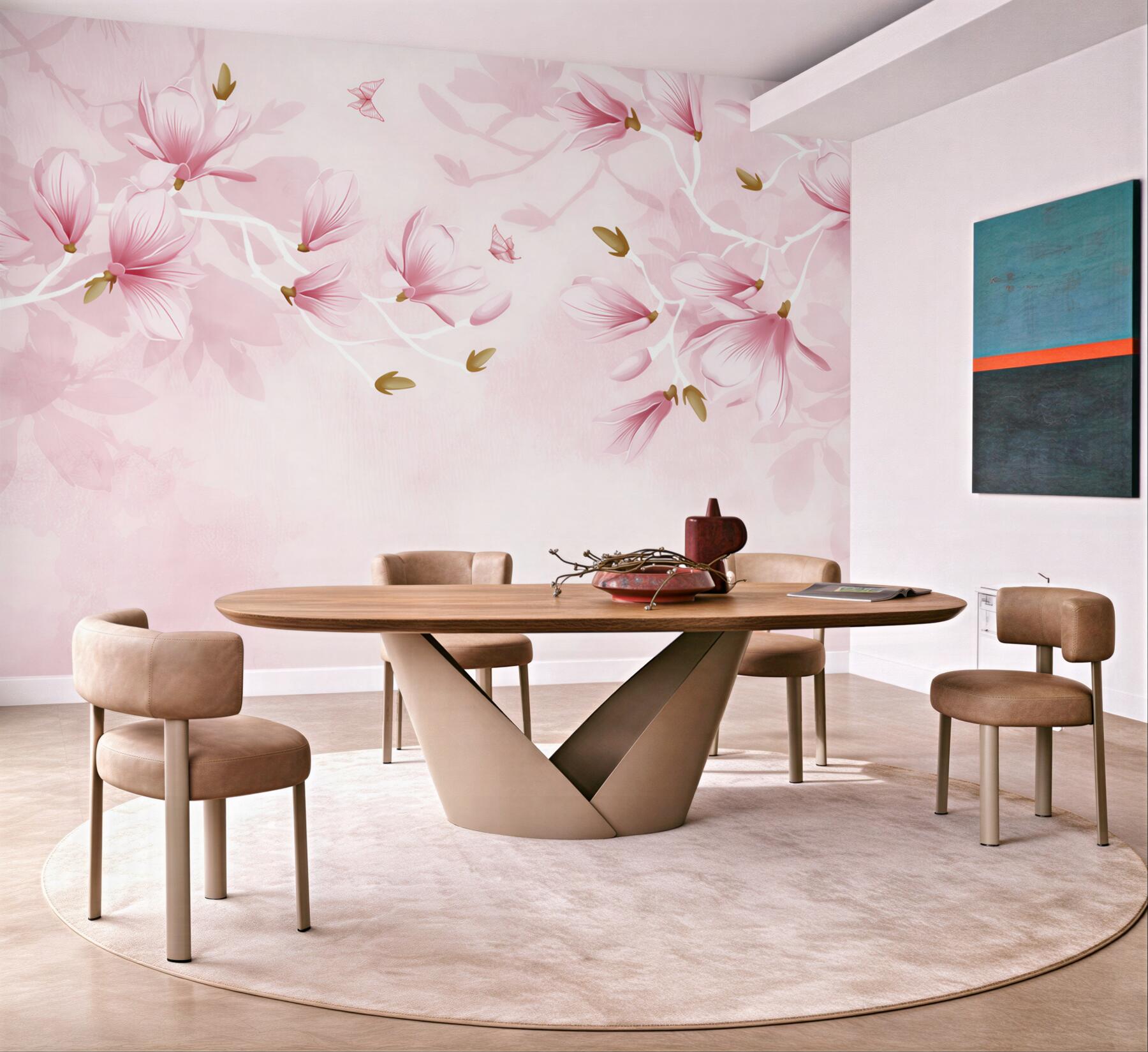 Fototapeta pastelowe magnolie różowe delikatne do sypialni