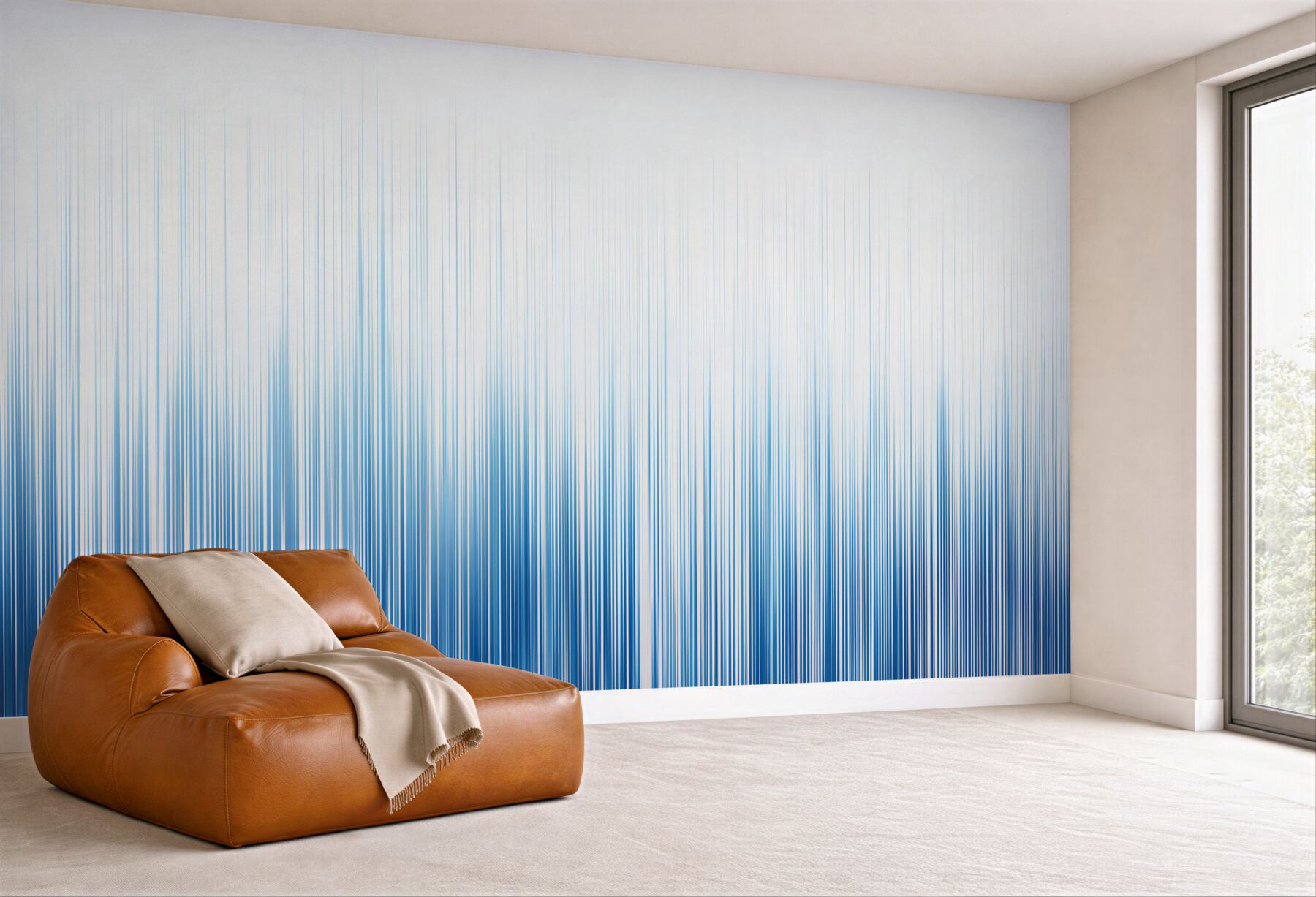 Fototapeta abstrakcyjne pionowe linie niebieski gradient do nowoczesnego wnętrza