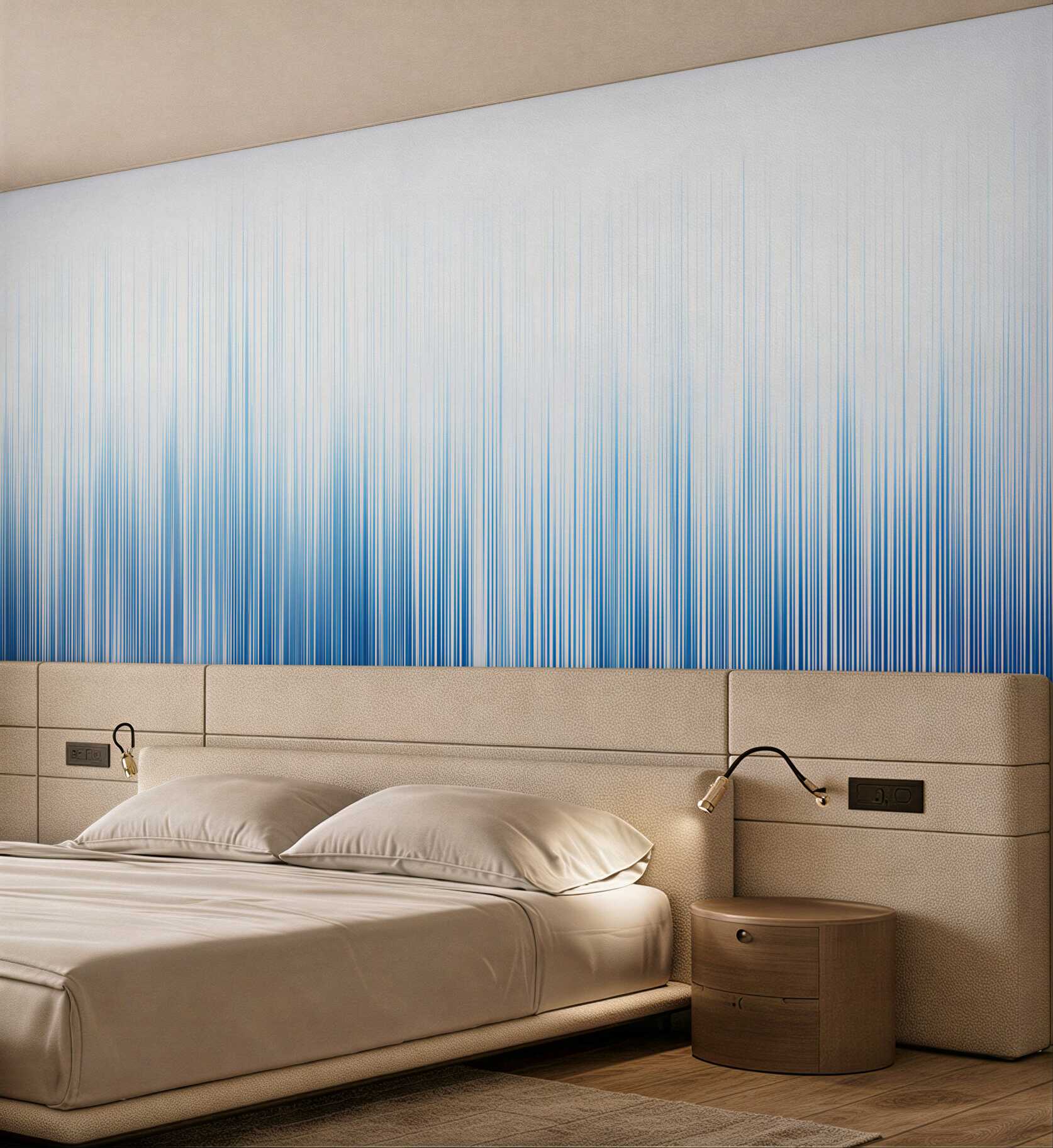 Fototapeta abstrakcyjne pionowe linie niebieski gradient do nowoczesnego wnętrza