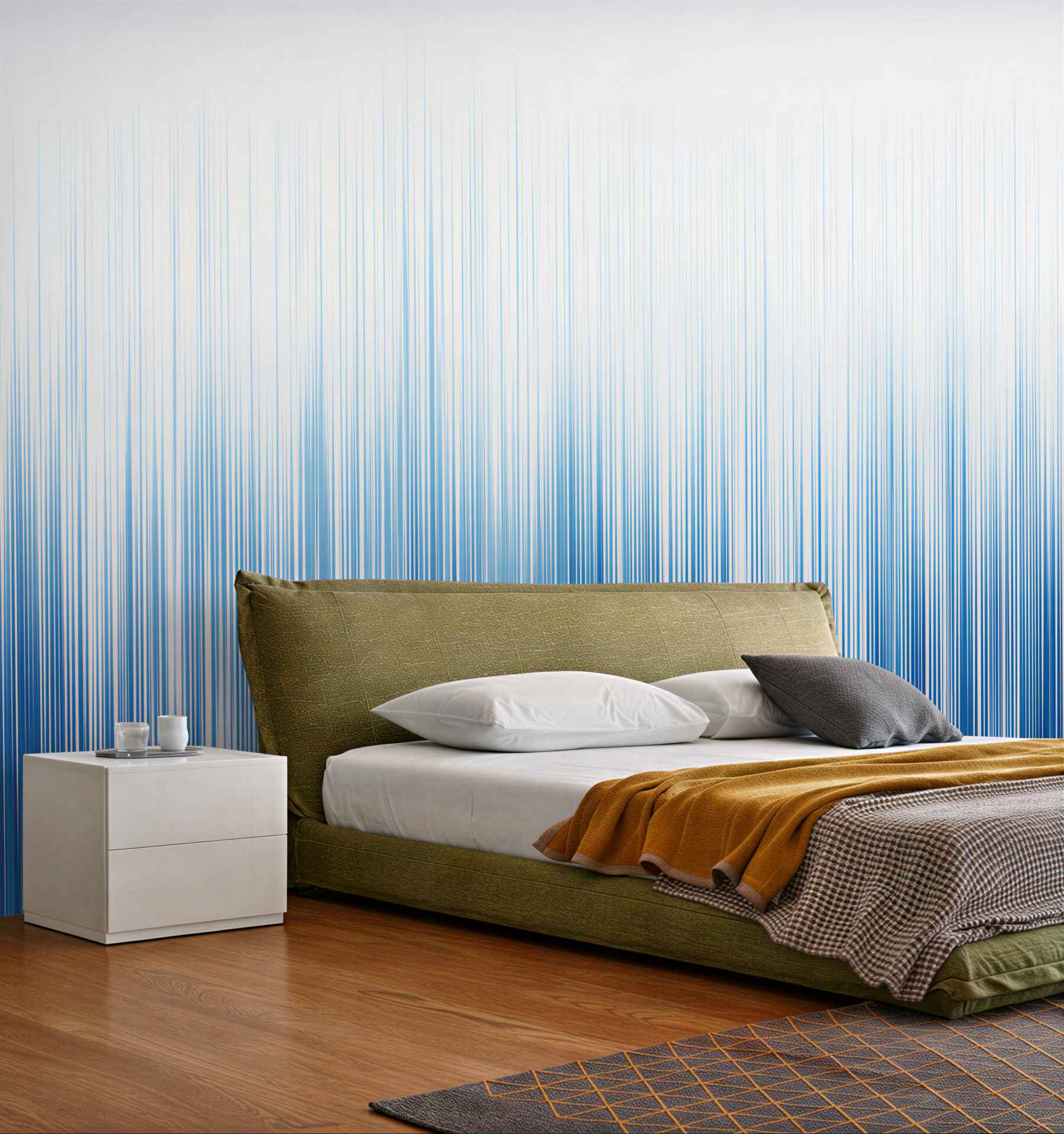 Fototapeta abstrakcyjne pionowe linie niebieski gradient do nowoczesnego wnętrza
