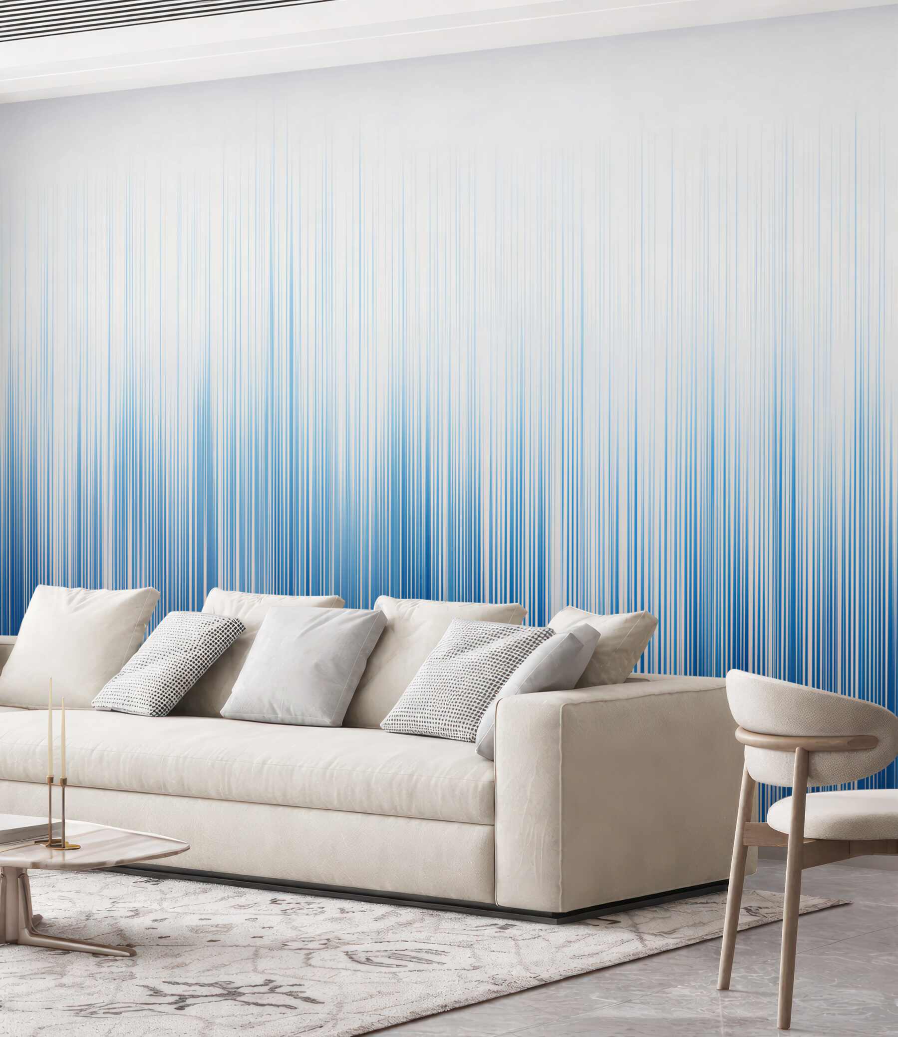 Fototapeta abstrakcyjne pionowe linie niebieski gradient do nowoczesnego wnętrza