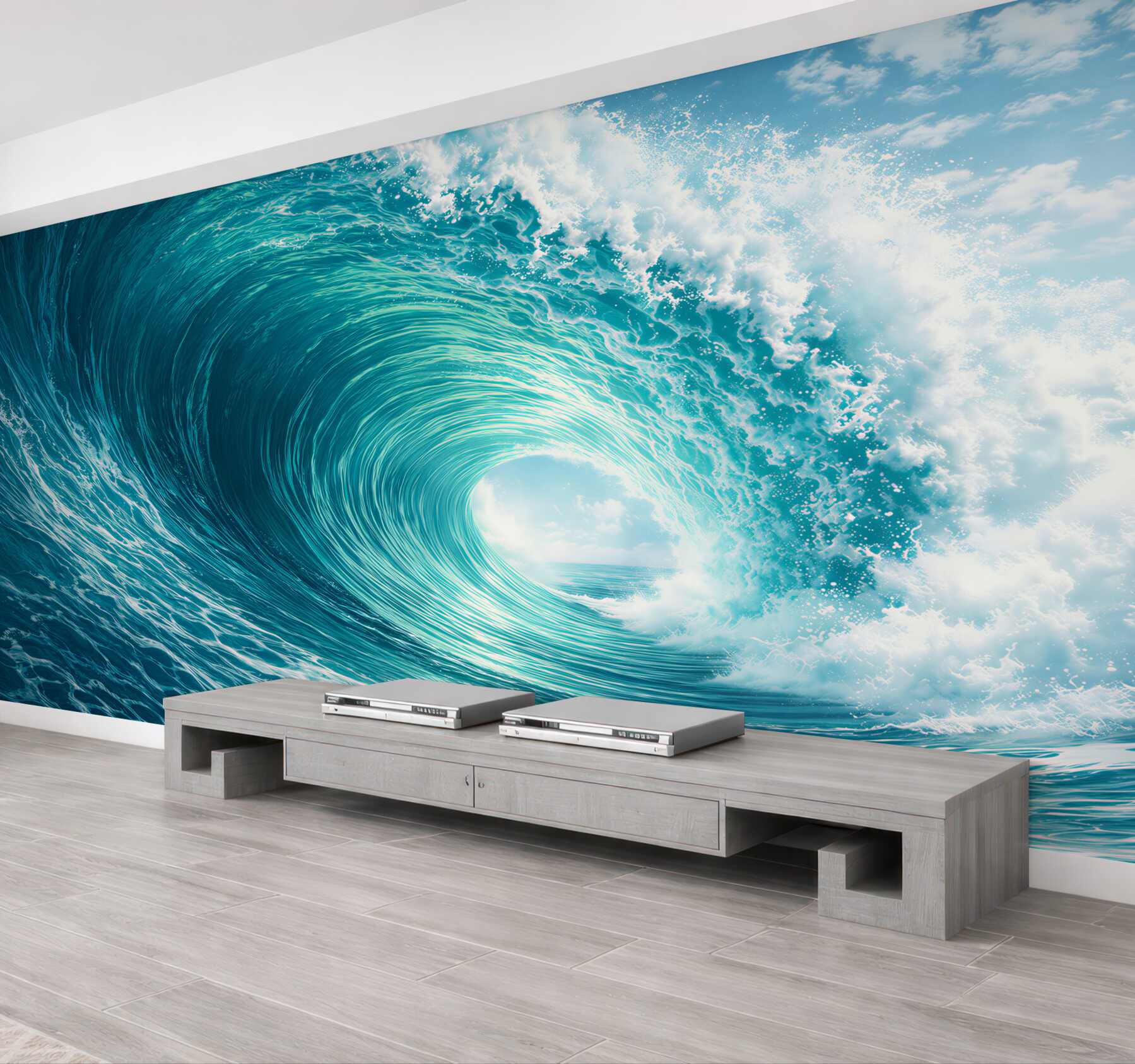 Fototapeta turkusowa fala oceaniczna dynamiczny morski pejzaż