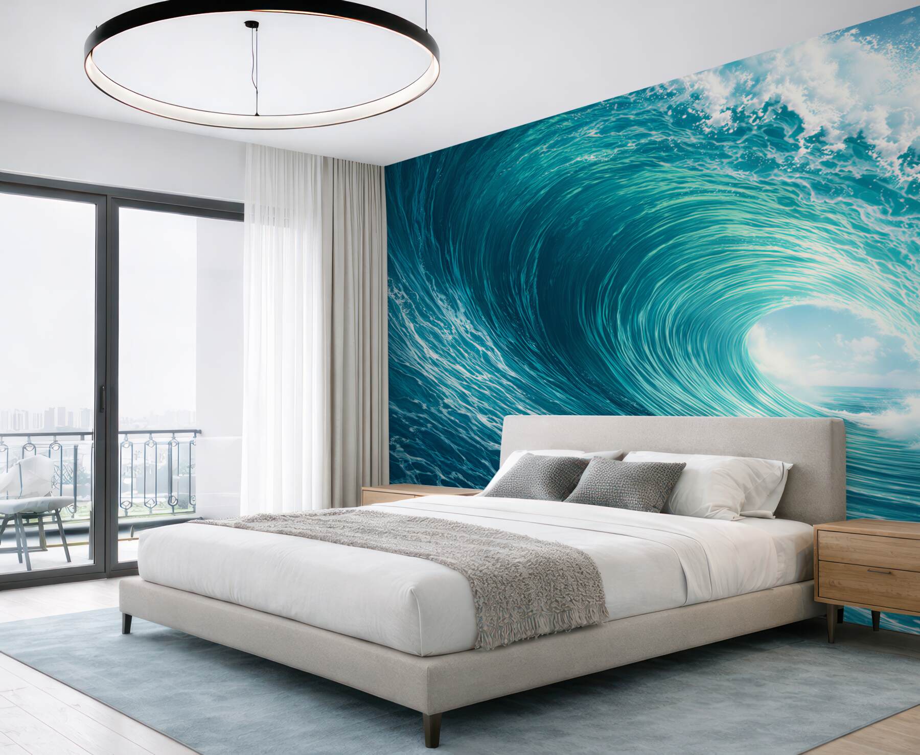 Fototapeta turkusowa fala oceaniczna dynamiczny morski pejzaż