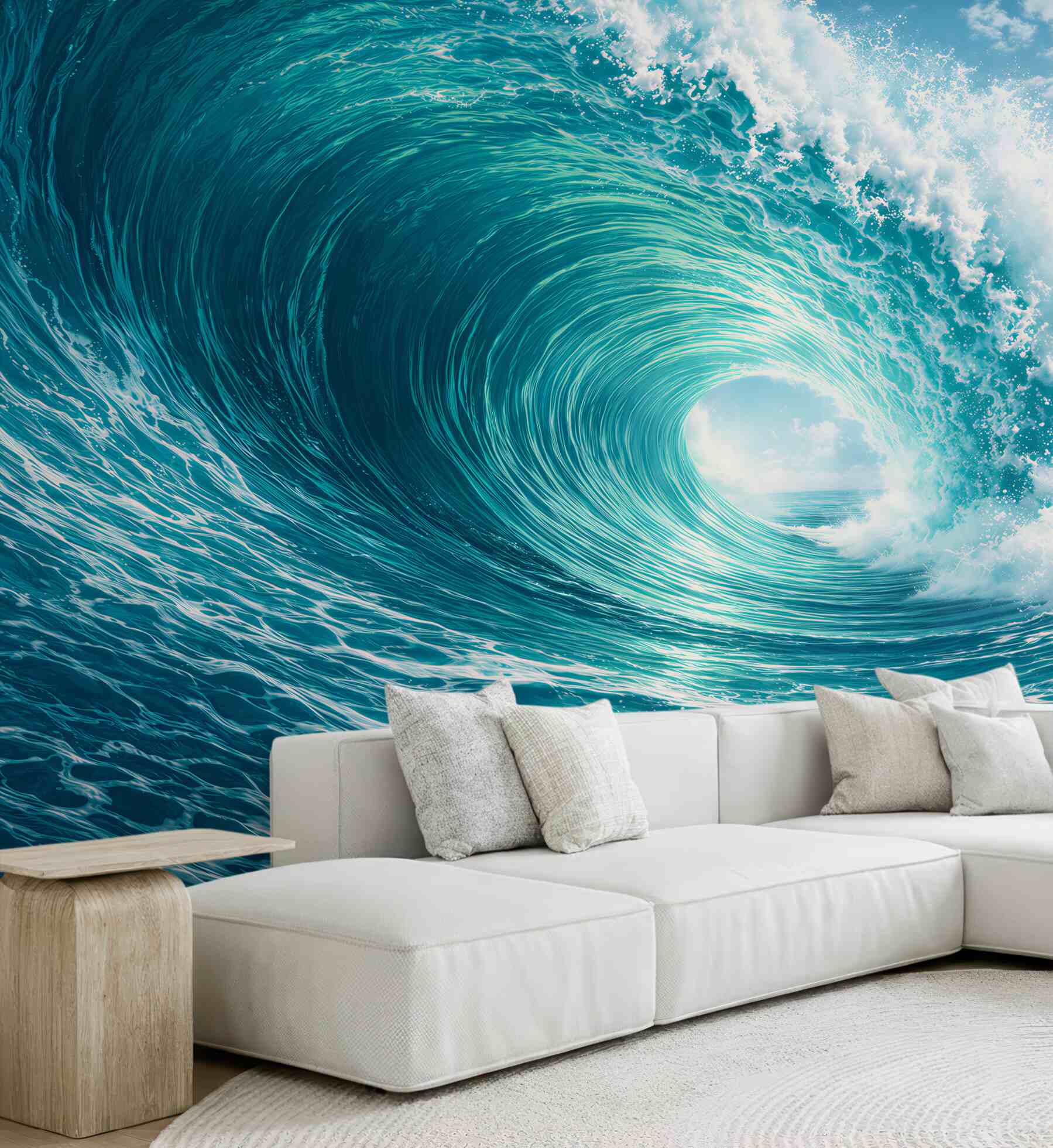 Fototapeta turkusowa fala oceaniczna dynamiczny morski pejzaż