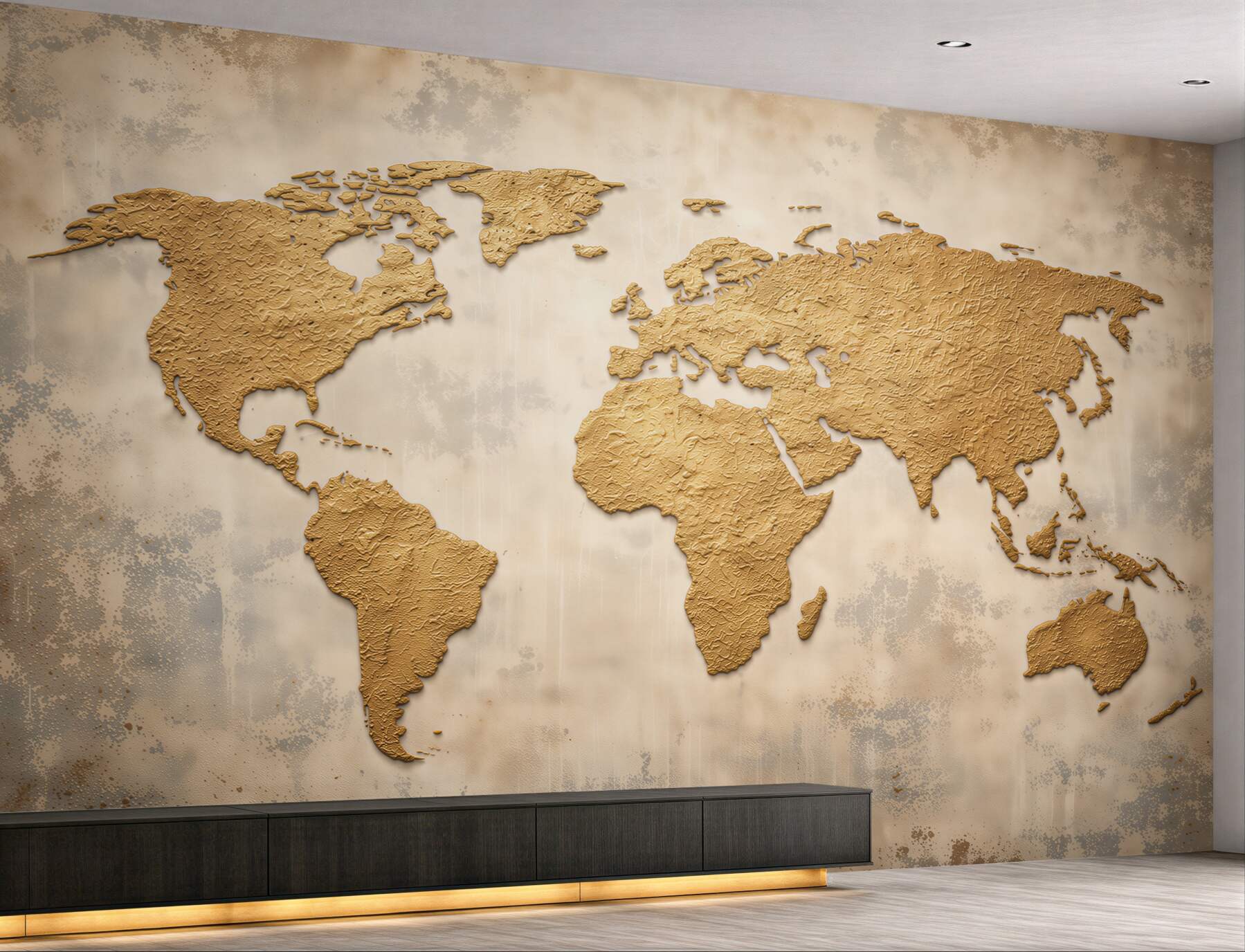 Fototapeta mapa świata beżowa w stylu vintage do biura