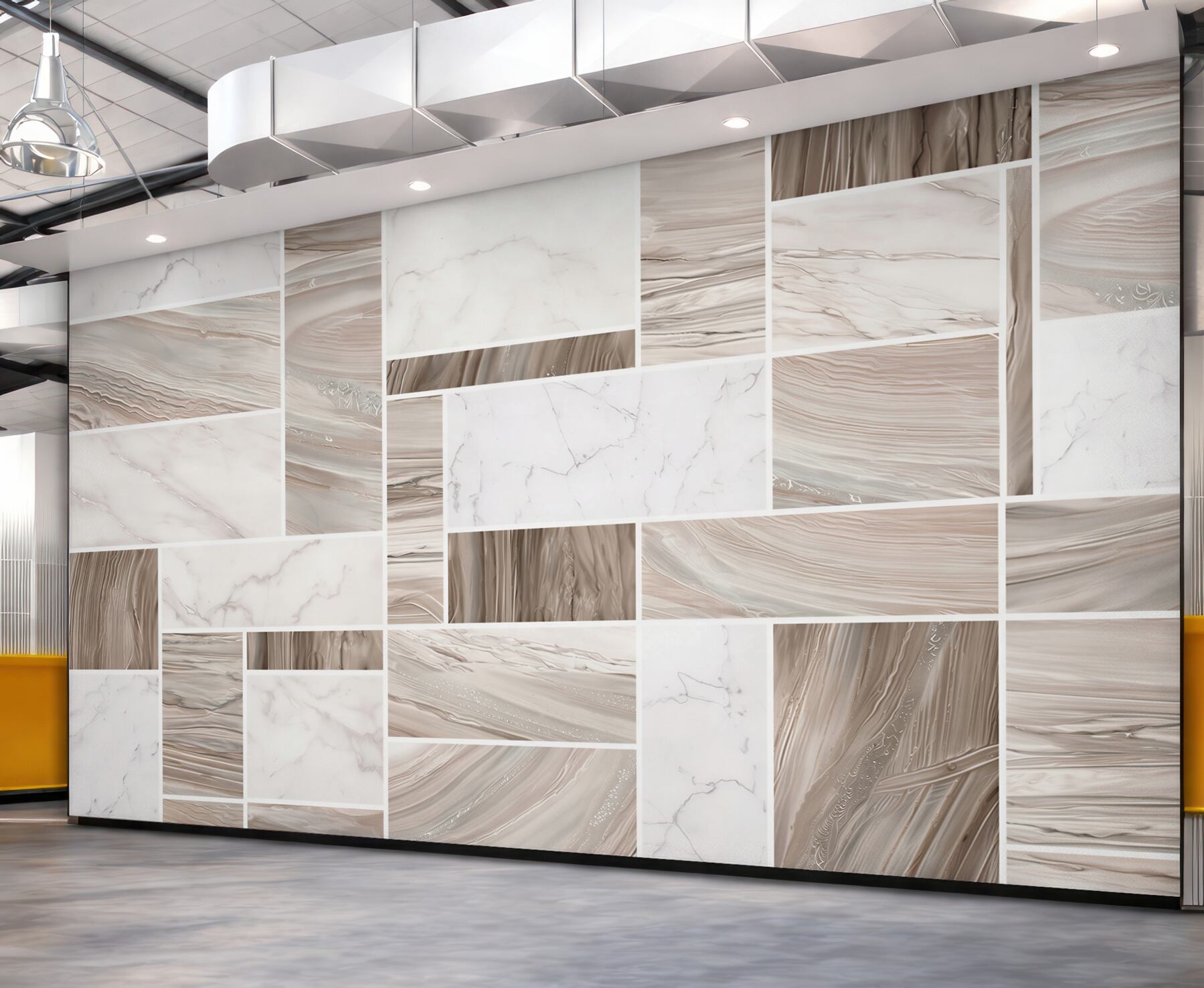Fototapeta marmur beżowy patchwork nowoczesny elegancki