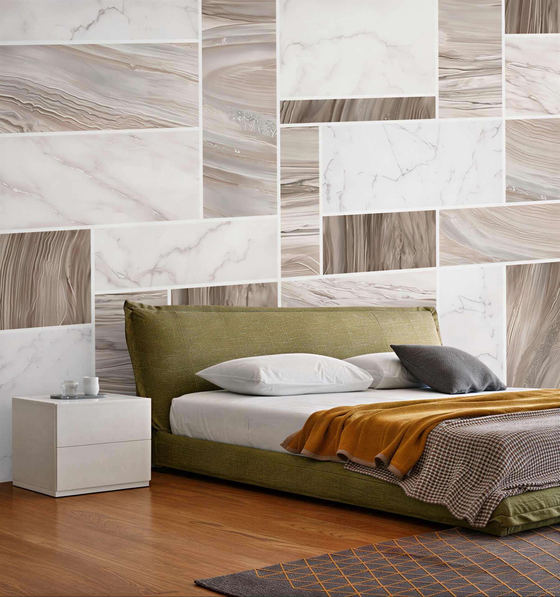 Fototapeta marmur beżowy patchwork nowoczesny elegancki