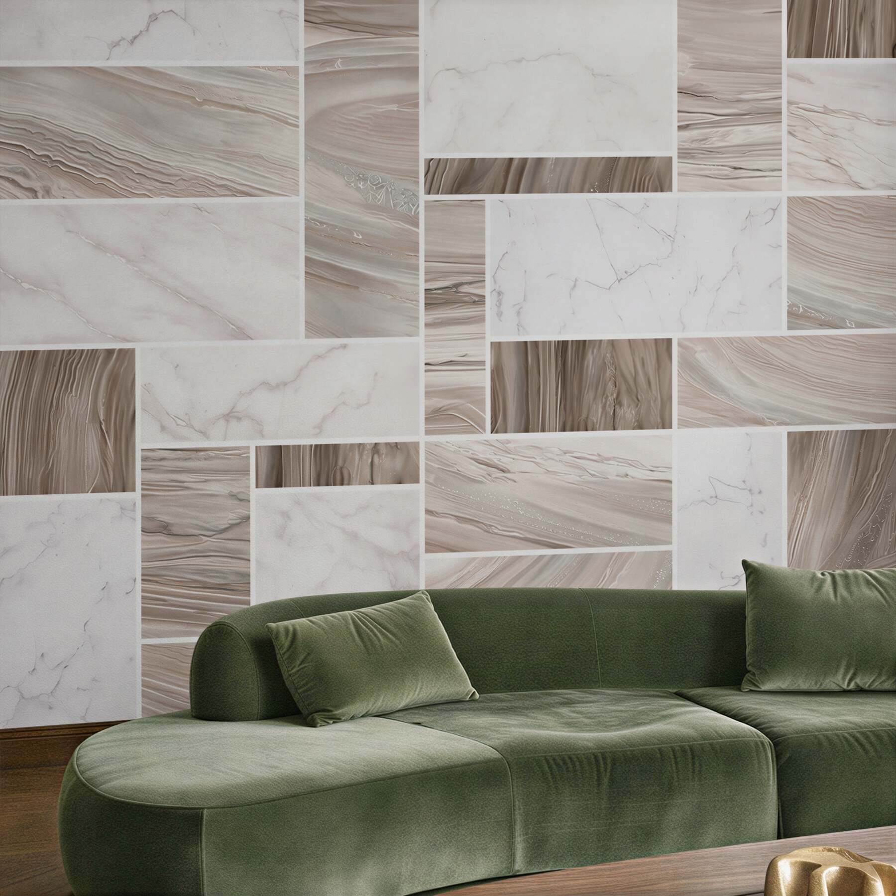 Fototapeta marmur beżowy patchwork nowoczesny elegancki