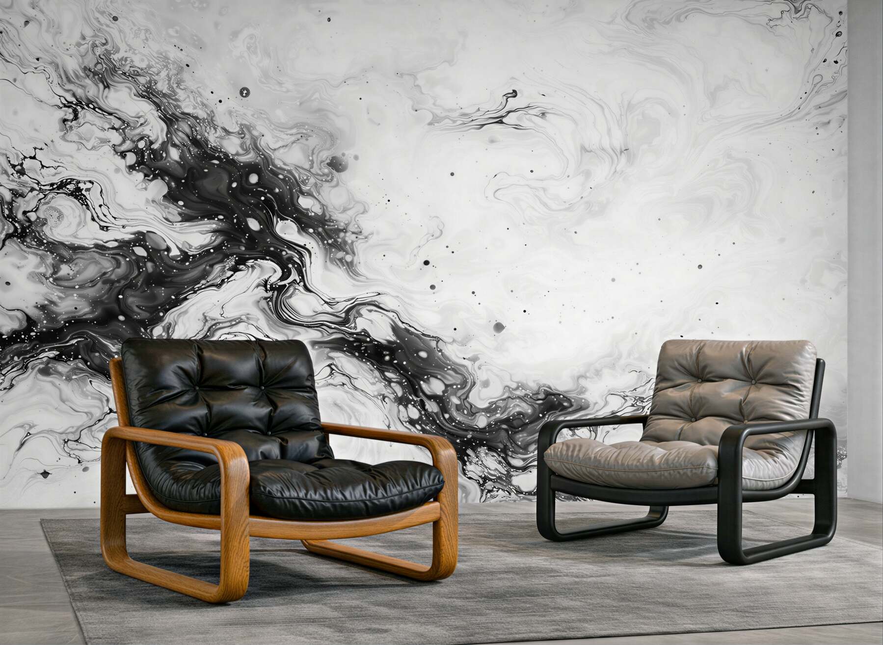 Fototapeta biało czarny marmur abstrakcyjny nowoczesny minimalistyczny