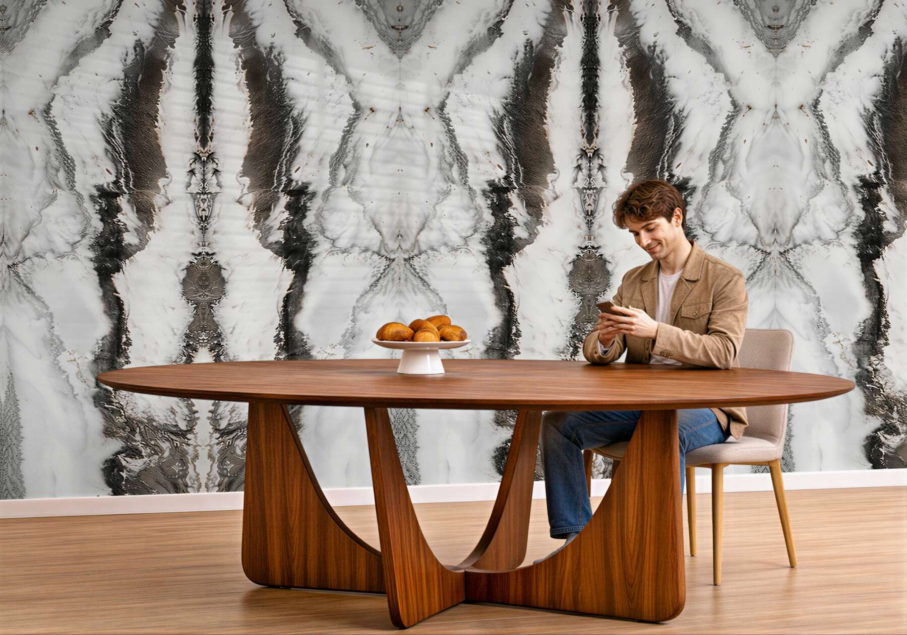 Fototapeta marmur biało szary z ciemnym użyleniem elegancka nowoczesna