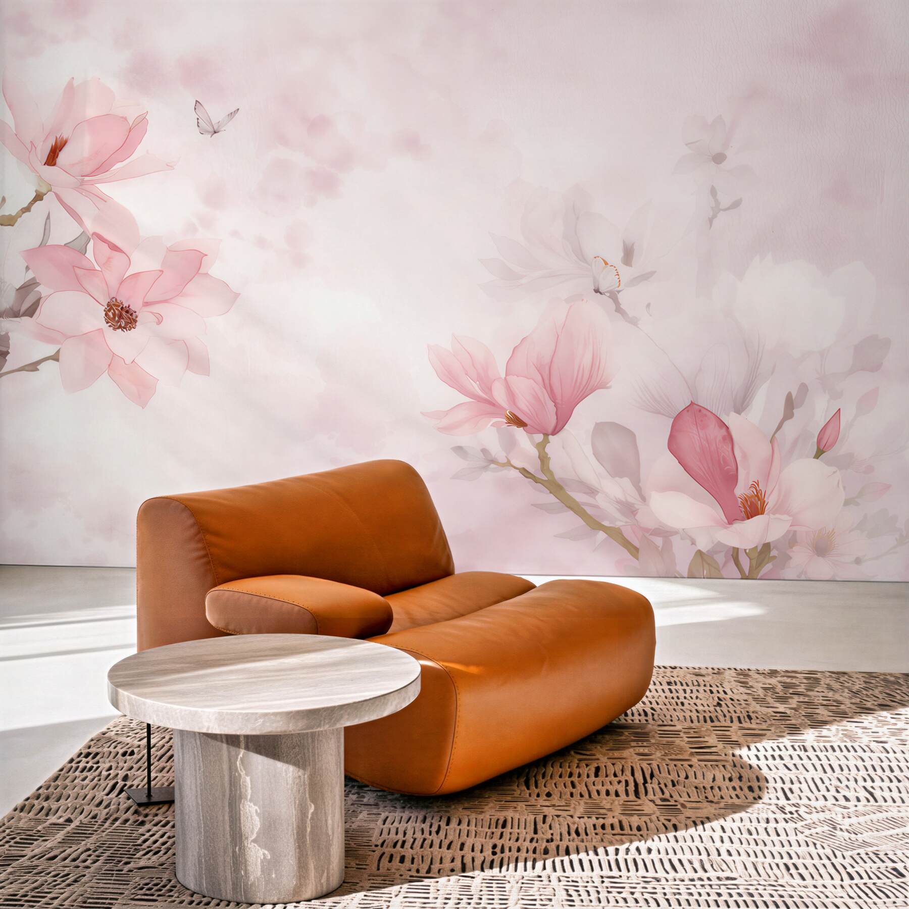 Fototapeta magnolie pastelowe różowe delikatne do sypialni