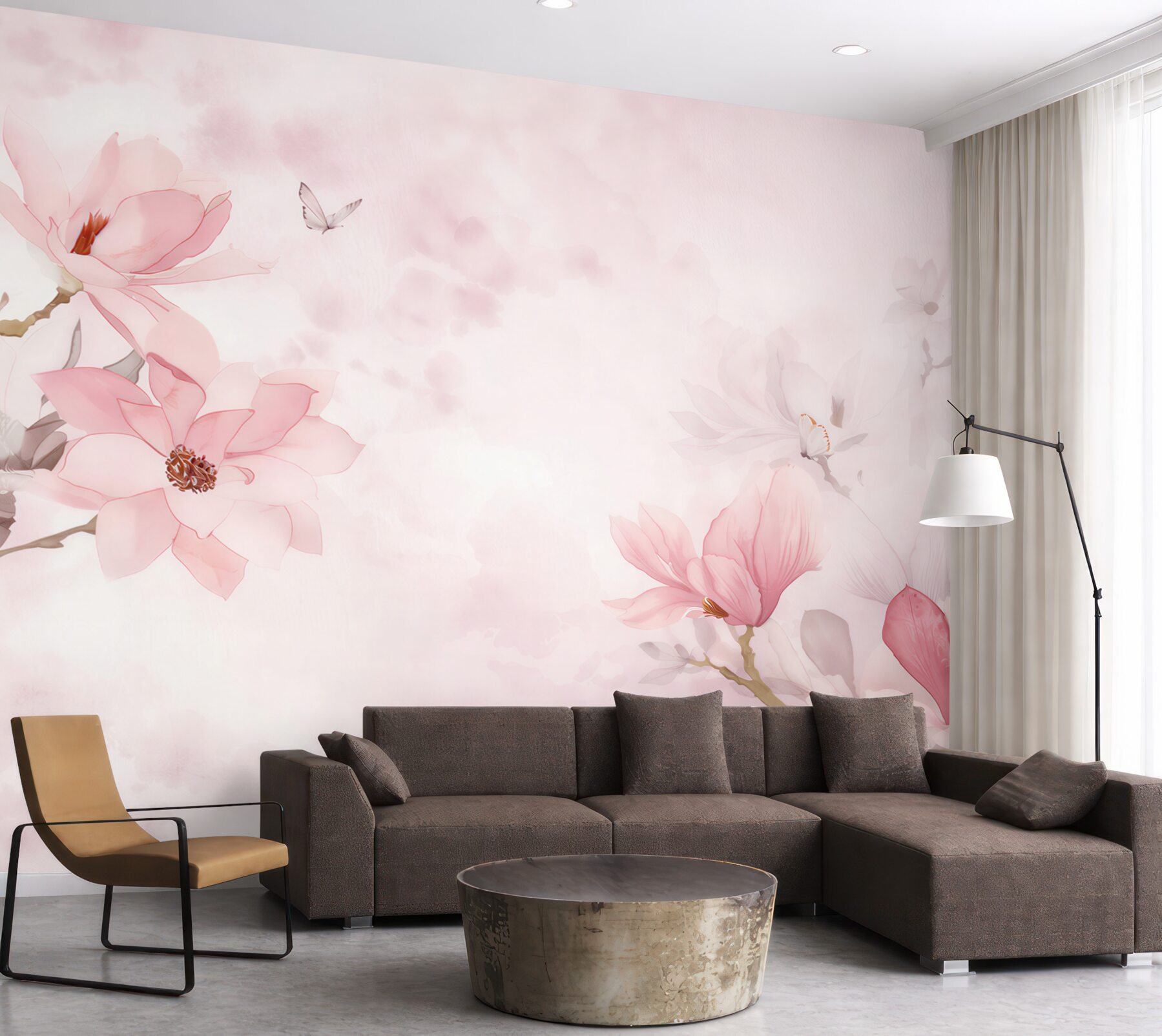 Fototapeta magnolie pastelowe różowe delikatne do sypialni