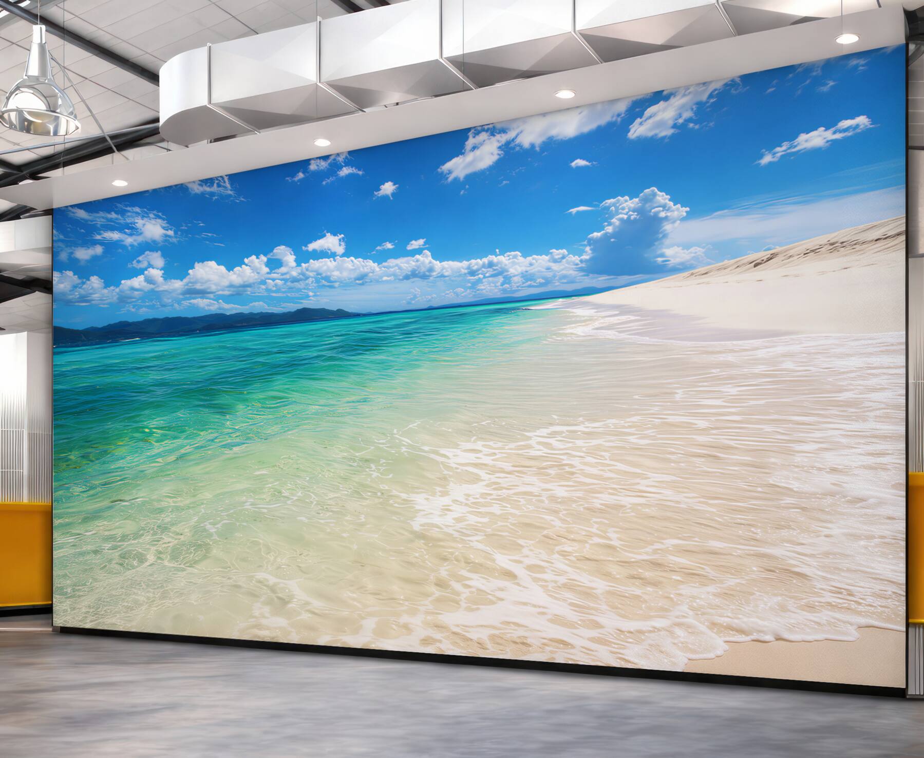 Fototapeta turkusowe morze i biała plaża w słonecznym tropikalnym klimacie
