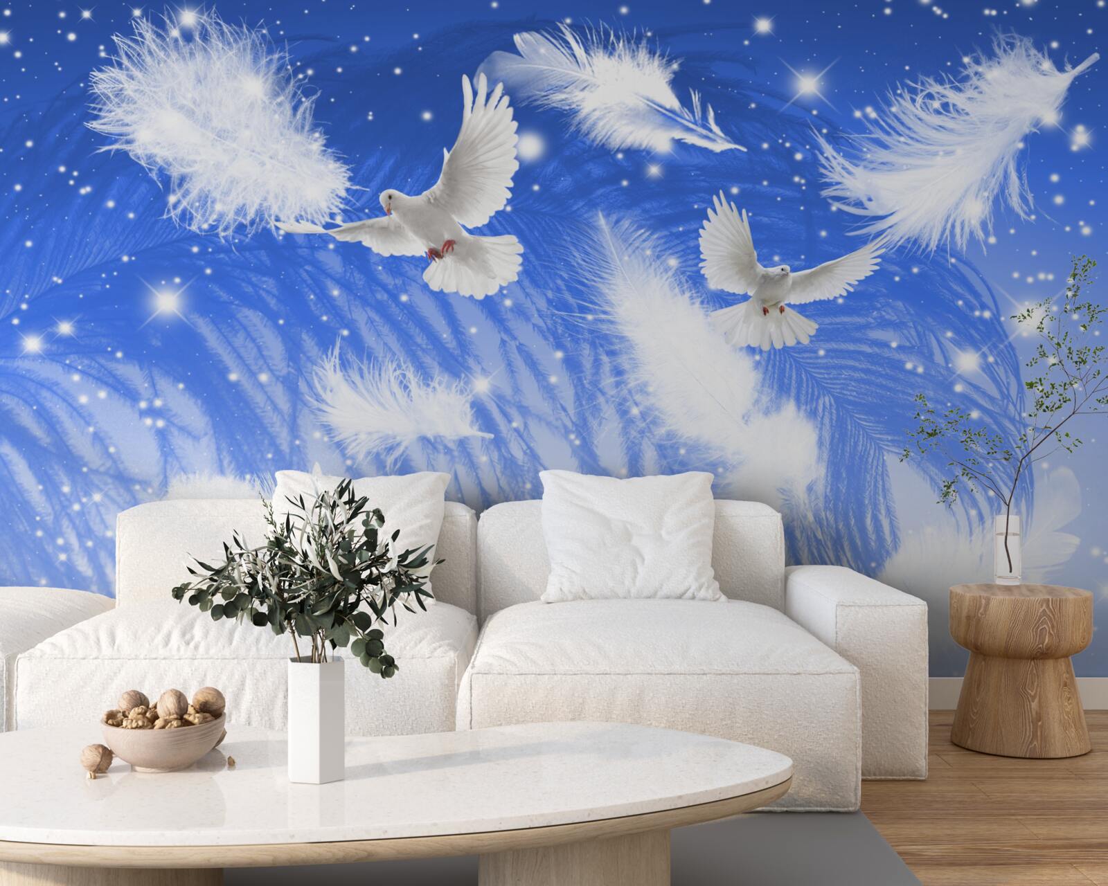 Fototapet deplasarea prin atmosfera de păsări strălucitoare și penajul lor