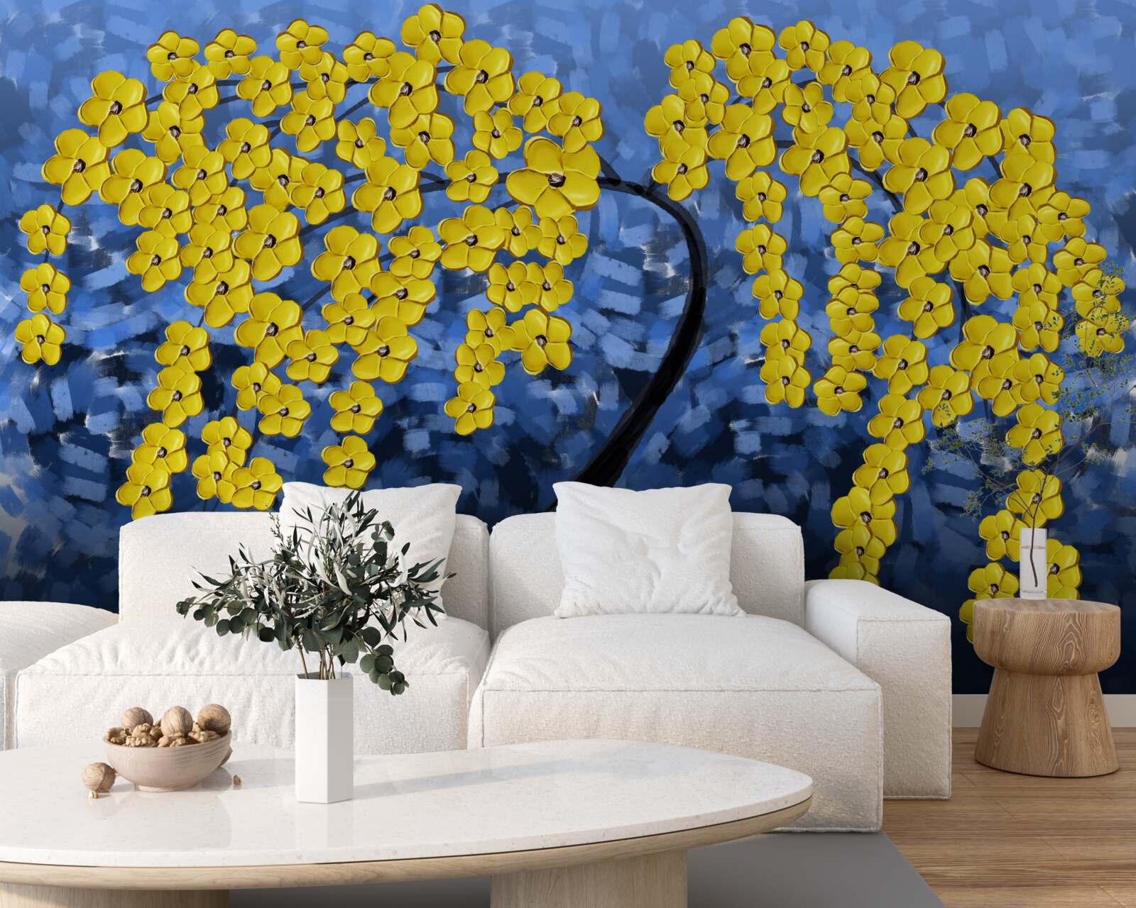 Fototapet copac sub o furtună de toamnă