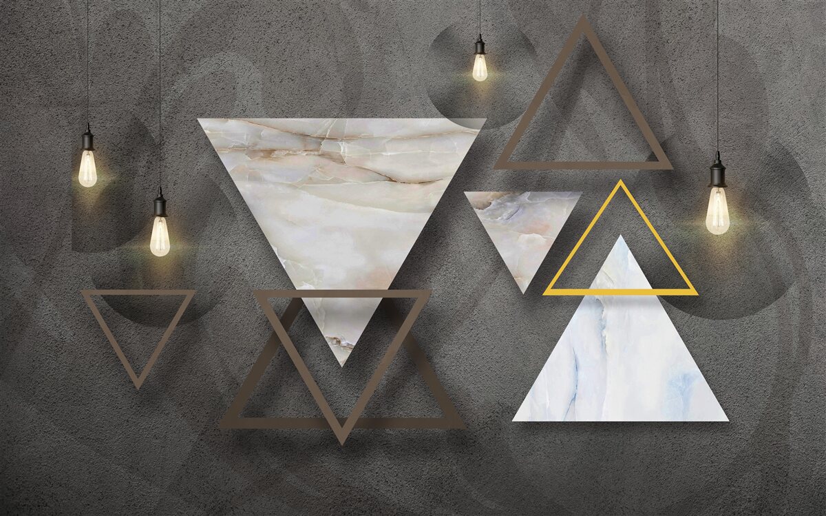 Fototapet triunghiuri între becuri