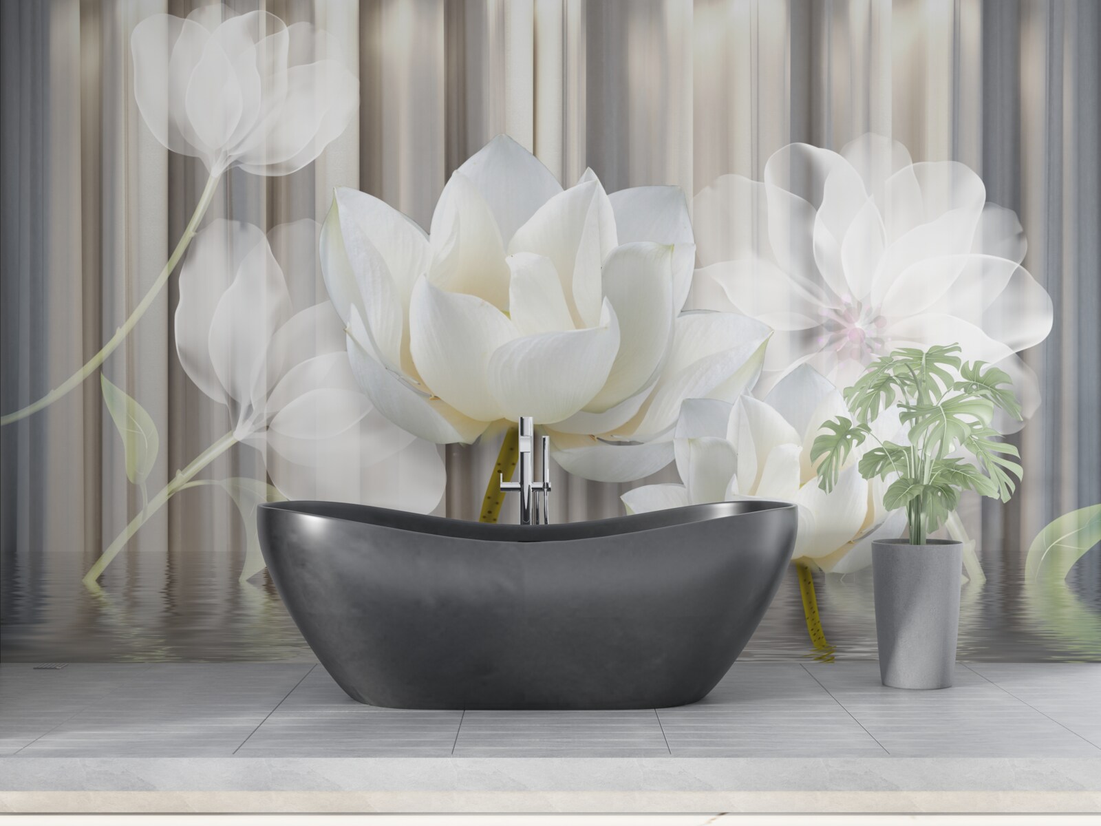 Fototapet lalele albe, ușoare ca aerul