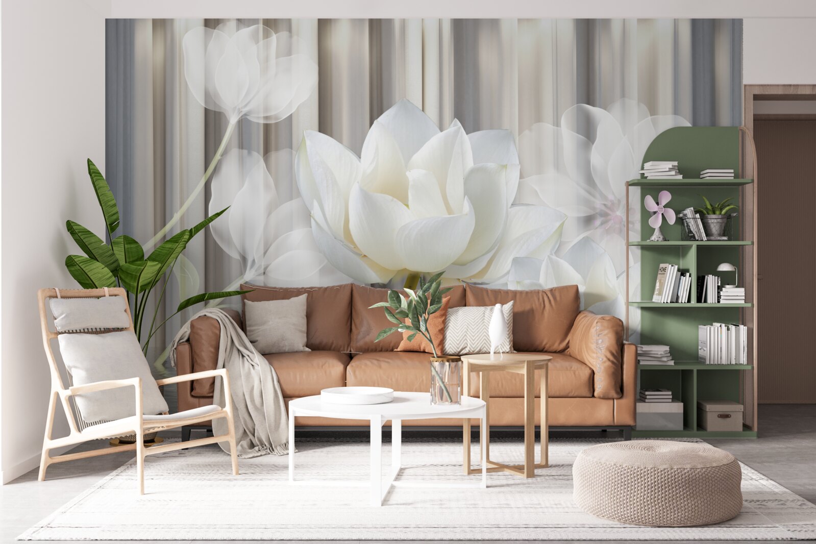 Fototapet lalele albe, ușoare ca aerul