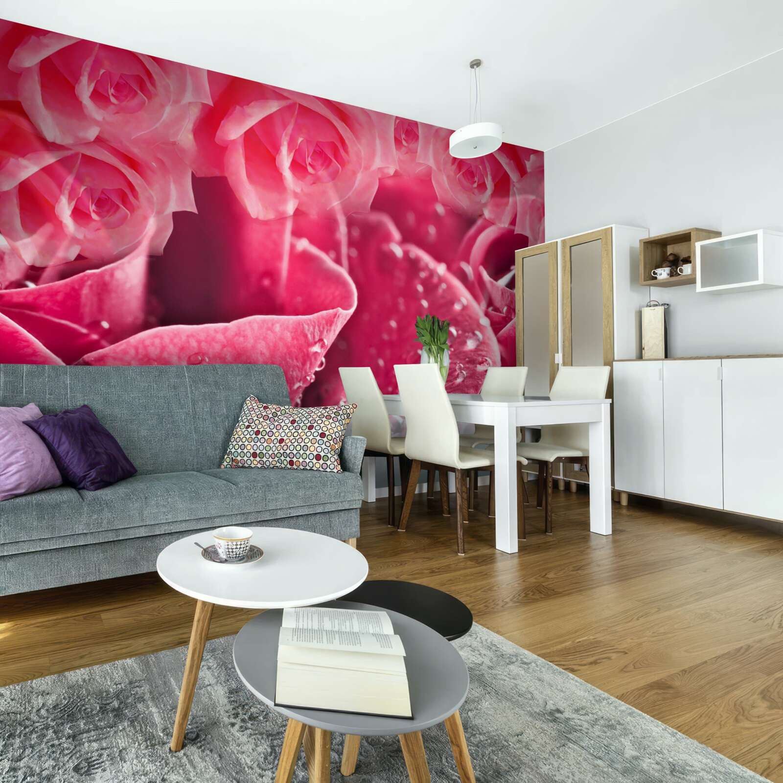 Fototapet picături de rouă pe un trandafir