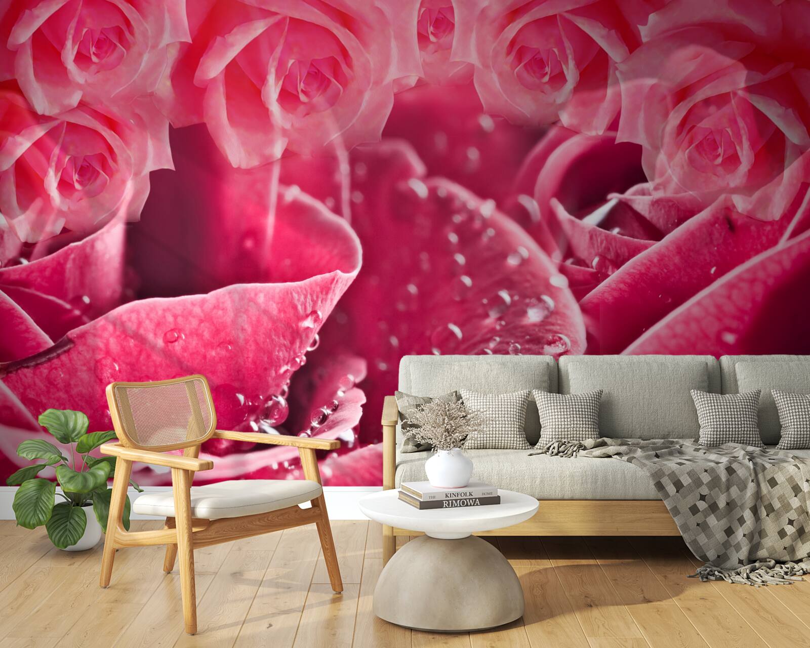 Fototapet picături de rouă pe un trandafir