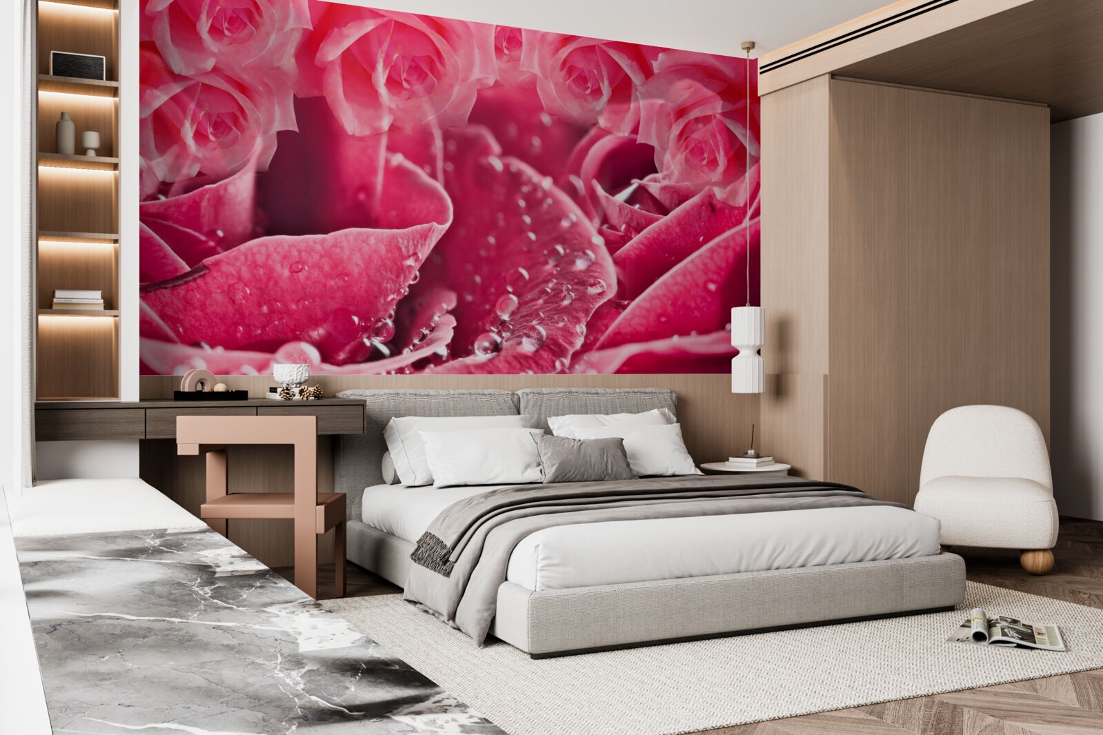 Fototapet picături de rouă pe un trandafir