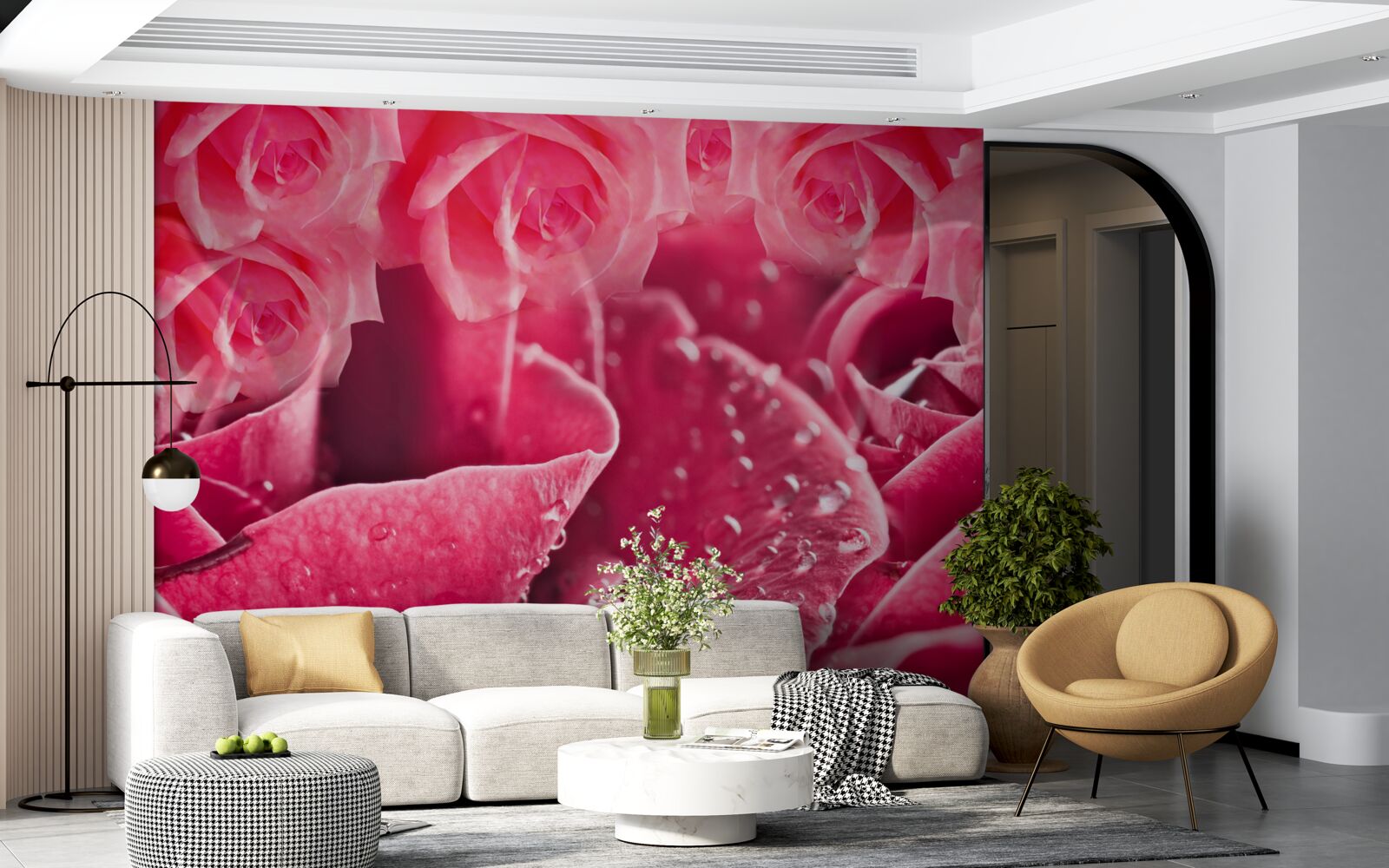 Fototapet picături de rouă pe un trandafir