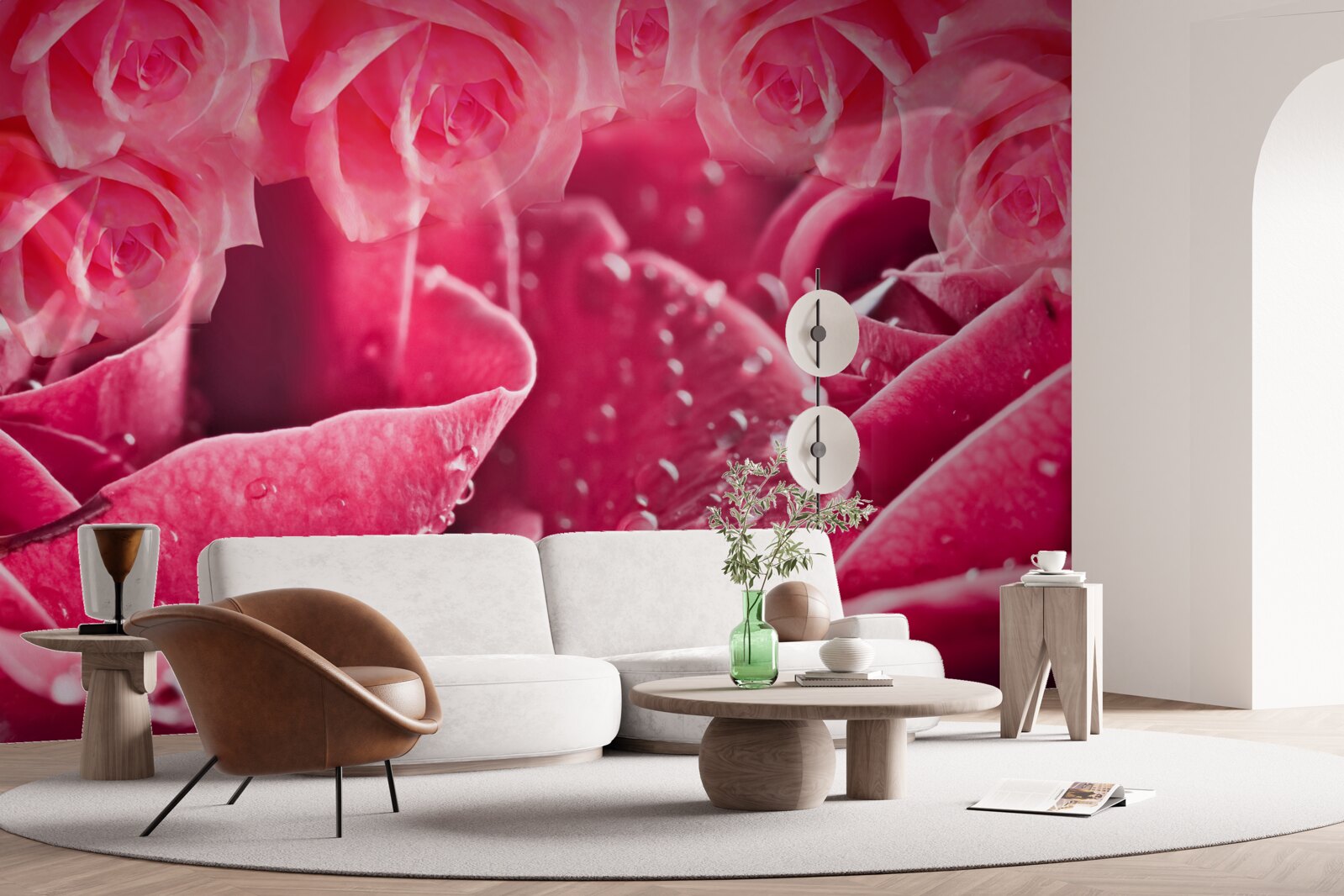 Fototapet picături de rouă pe un trandafir