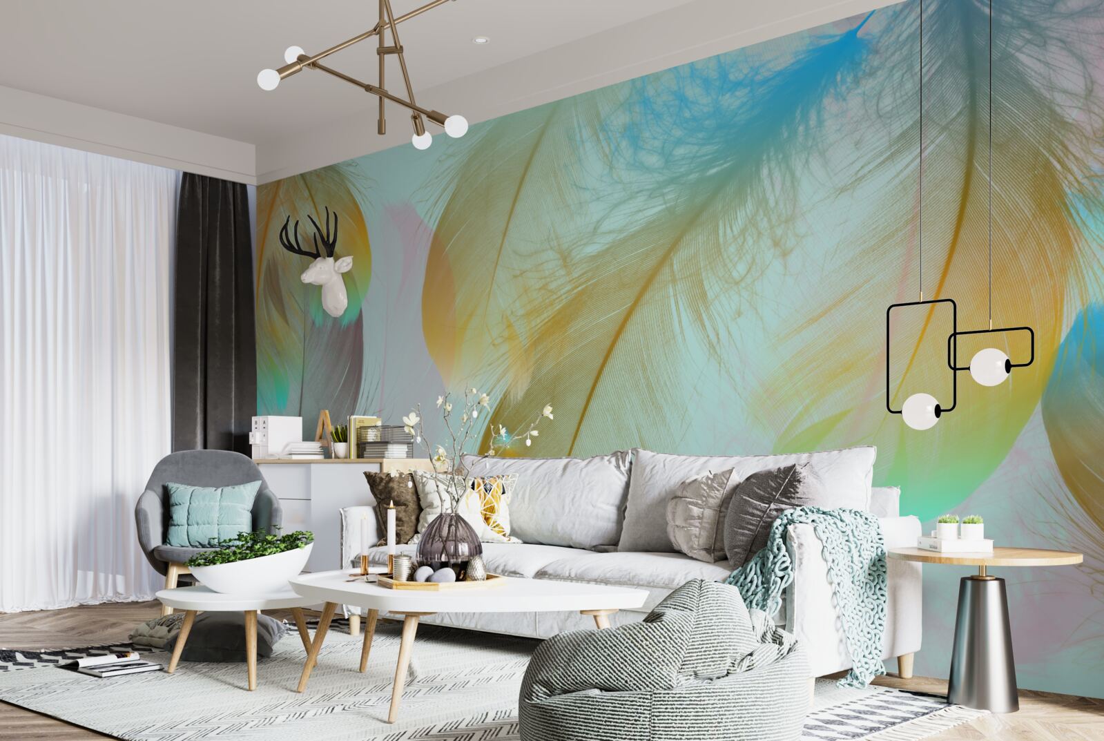 Fototapet zbor pene moi