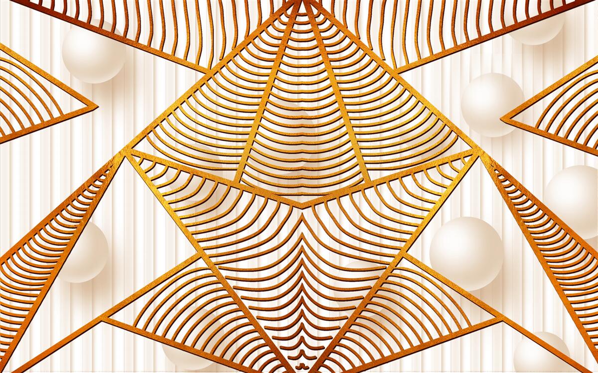 Fototapet model geometric auriu