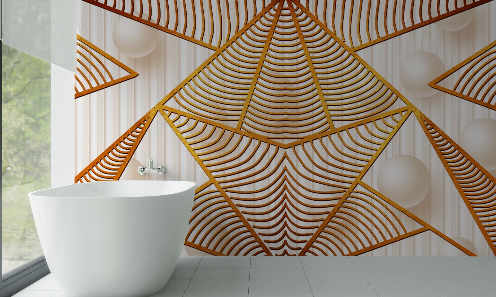 Fototapet model geometric auriu