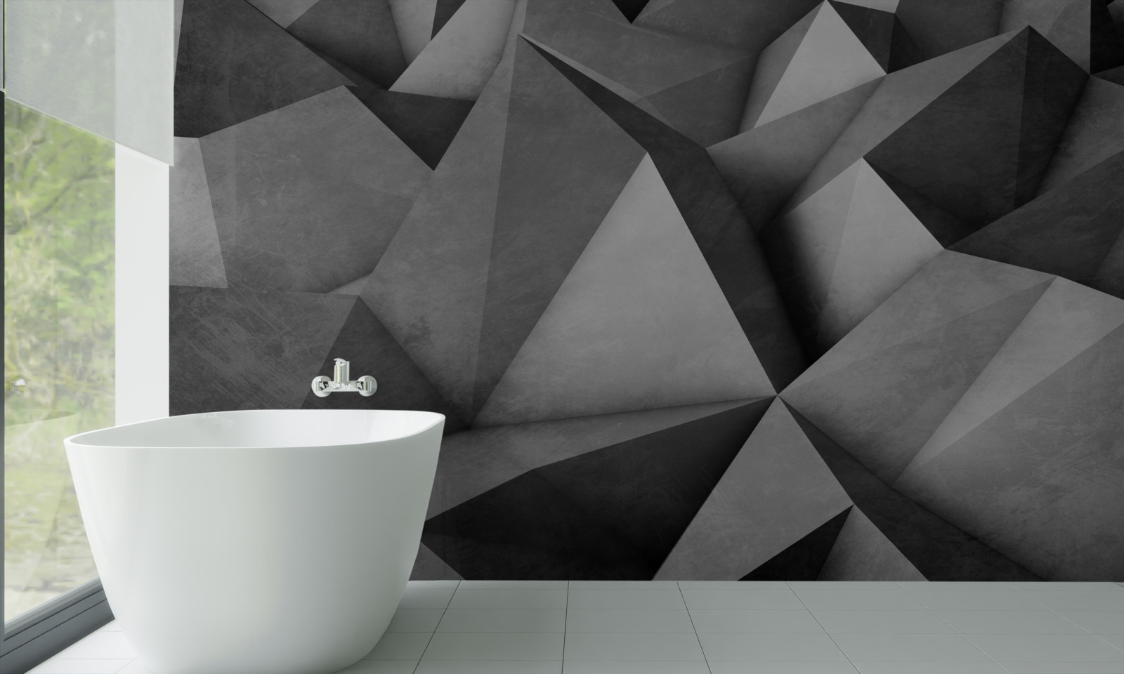 Fototapet triunghiuri gri mari, generoase