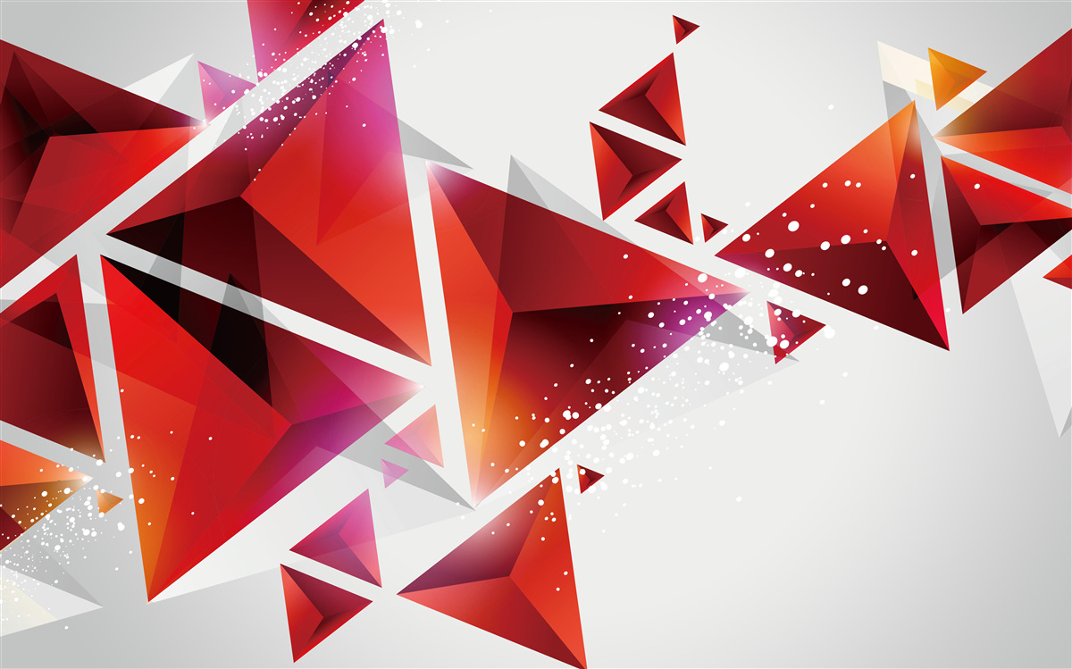 Fototapet triunghiuri cu mult roșu