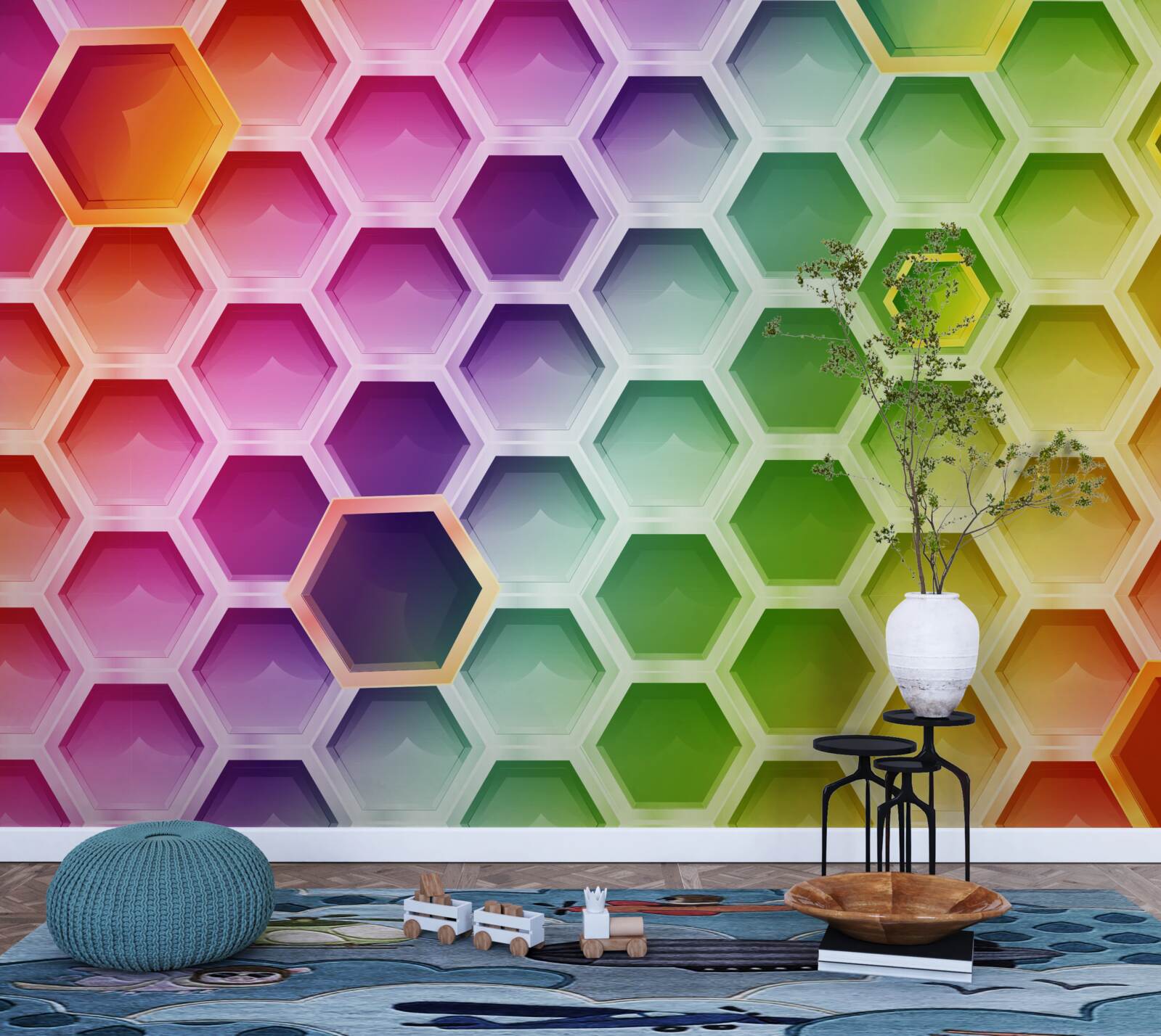 Fototapet stupi luminoși multicolori