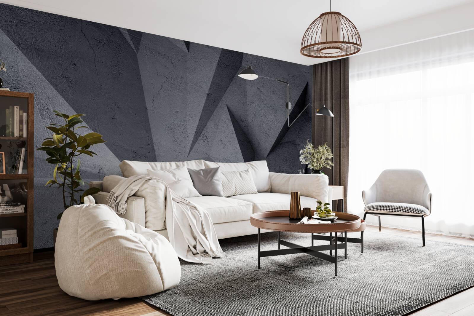 Fototapet geometrie neagră în spațiul 3d