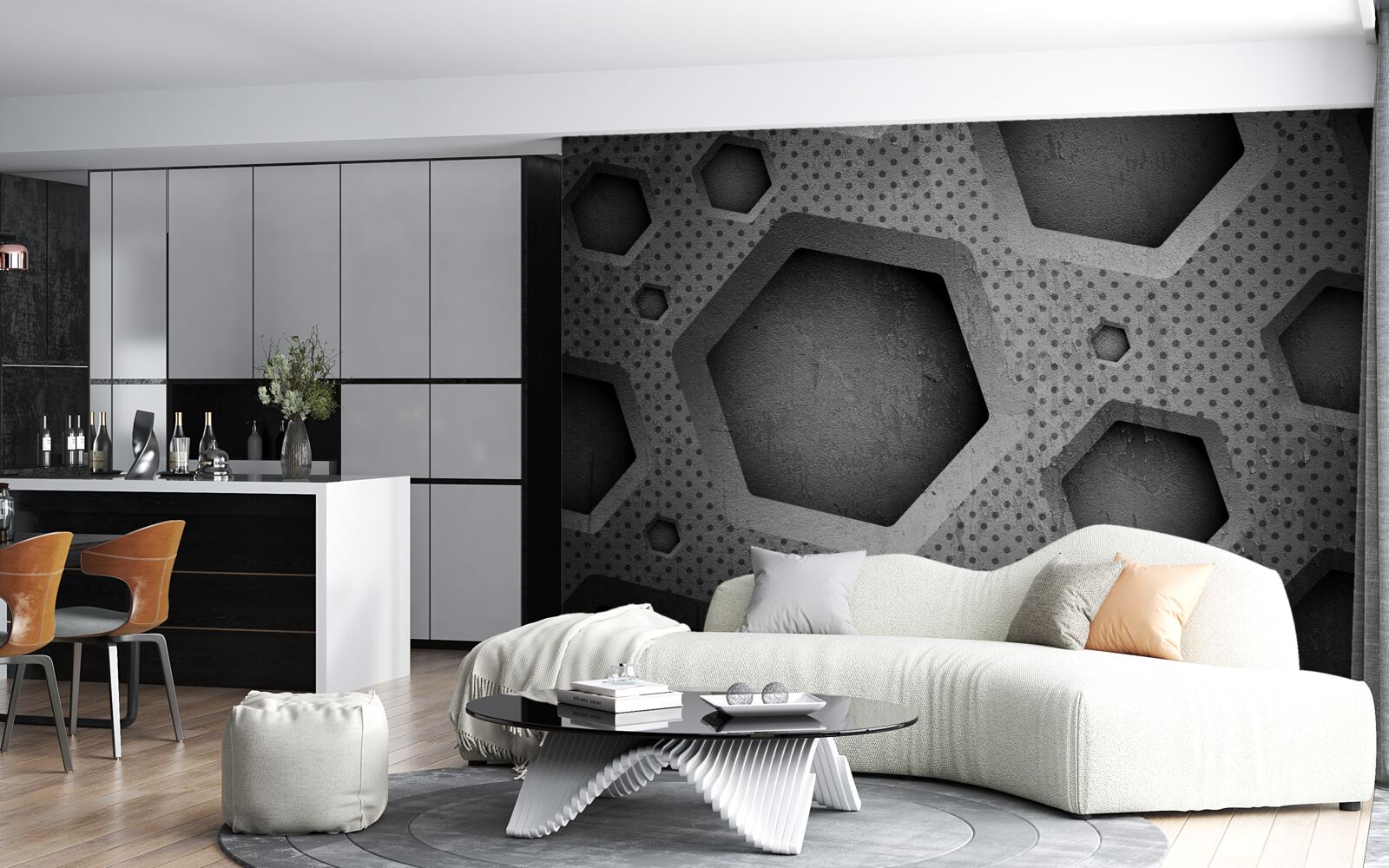 Fototapet barieră hexagonală abstractă