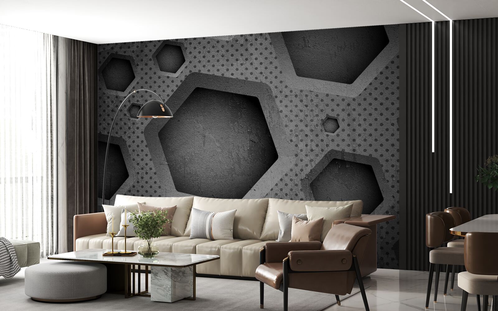 Fototapet barieră hexagonală abstractă