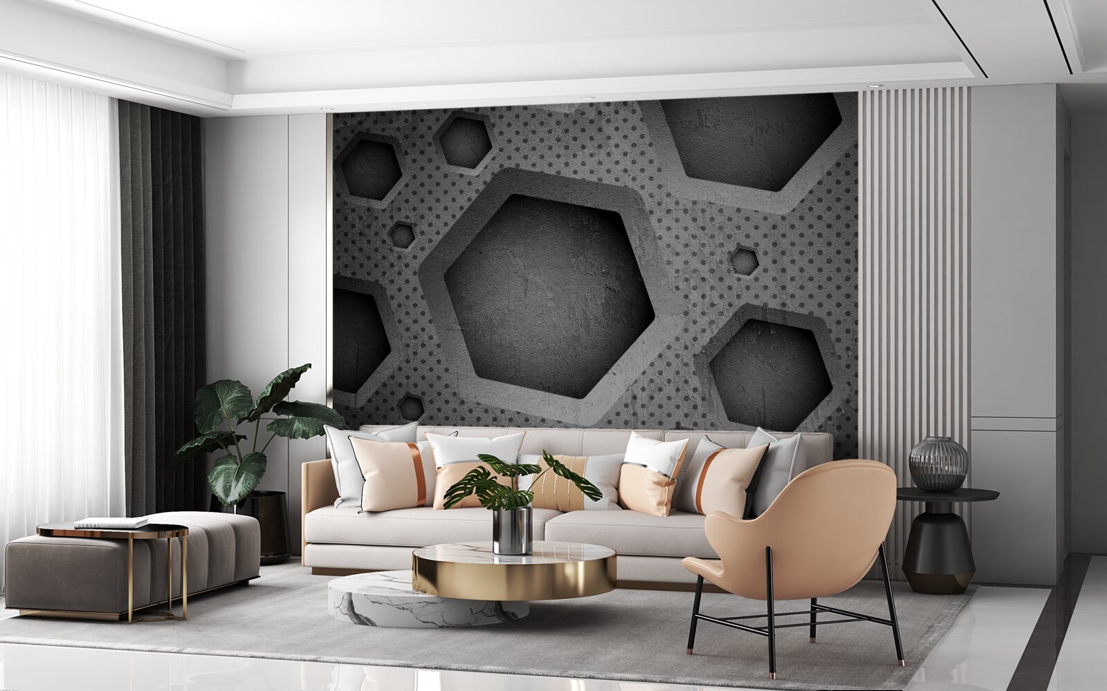 Fototapet barieră hexagonală abstractă