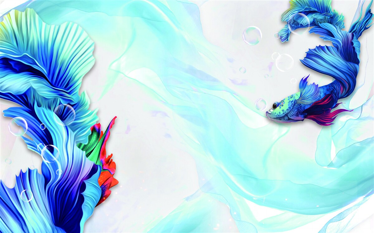 Fototapet Mediul acvatic găzduiește pești cu coadă albastră