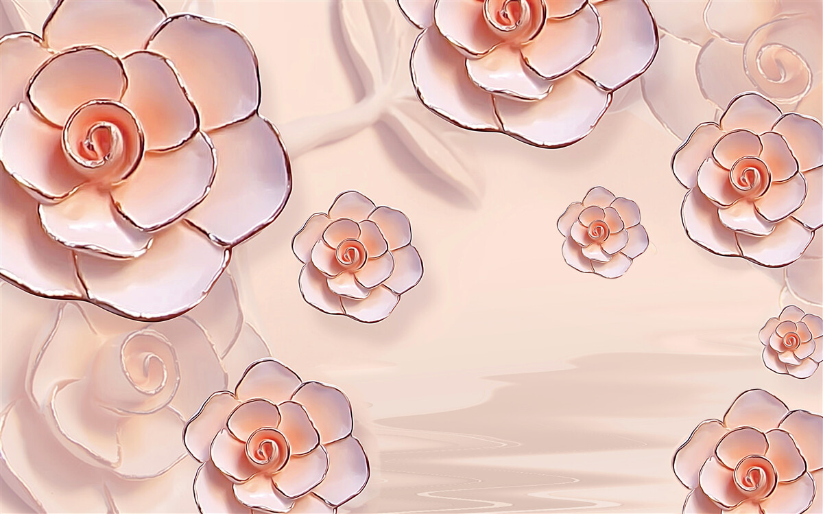 Fototapet trandafiri roz de porțelan